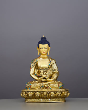 Infinite Light, Infinite Welcome | 24K Gold Gilded Amitabha Buddha From Nepal