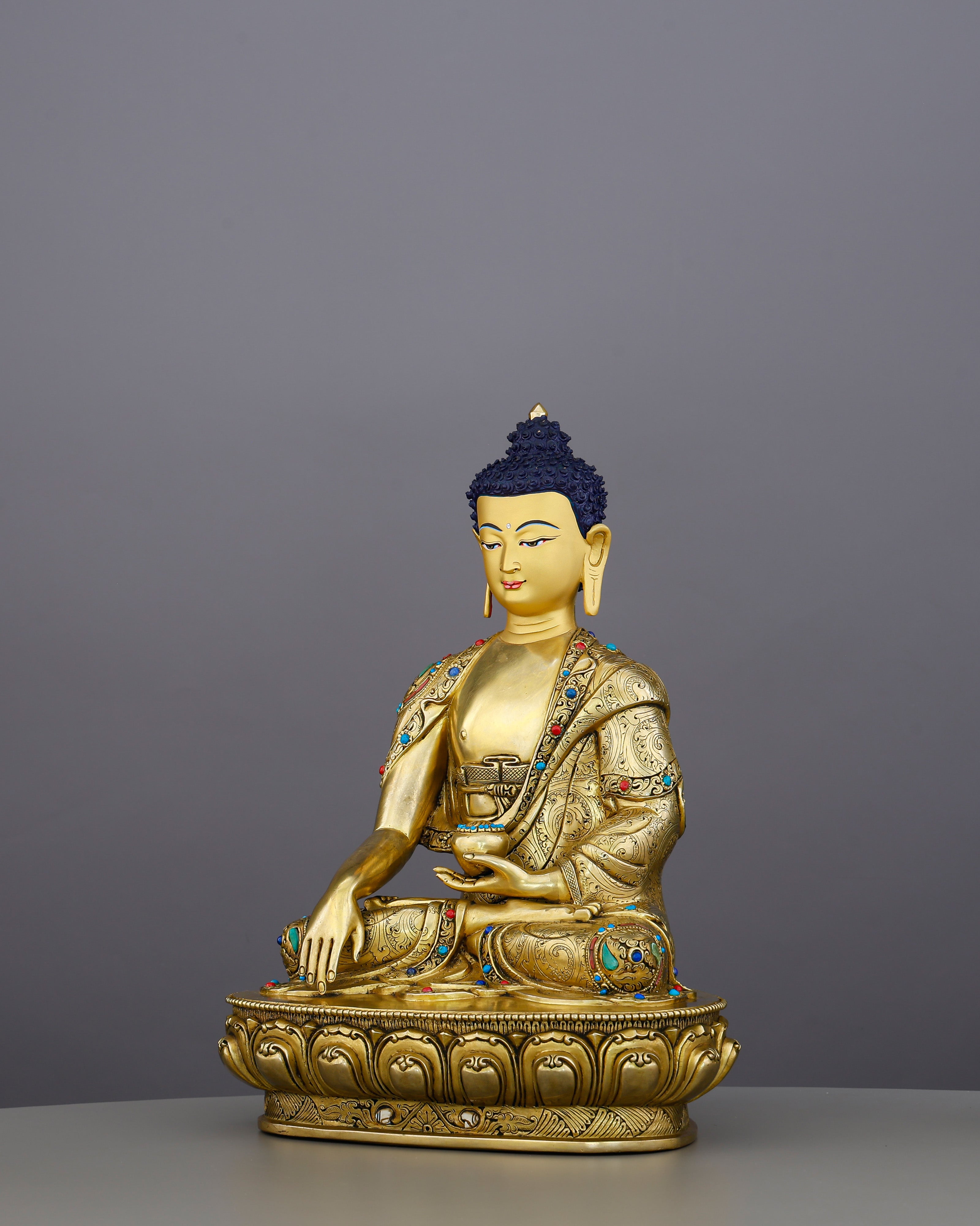 Gold and Stillness, Perfectly Unified | Jewelled Sakyamuni Buddha From Nepal