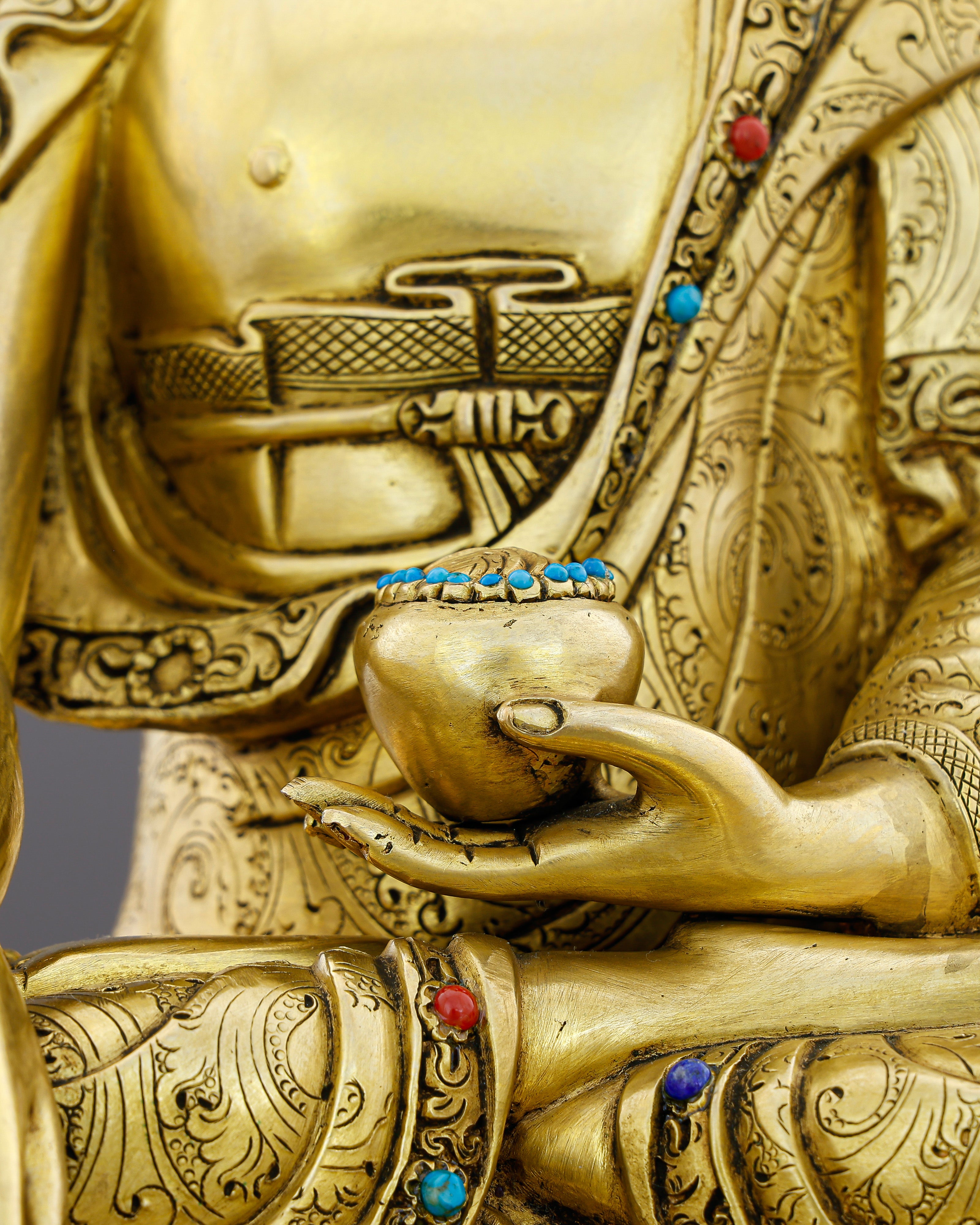 Gold and Stillness, Perfectly Unified | Jewelled Sakyamuni Buddha From Nepal