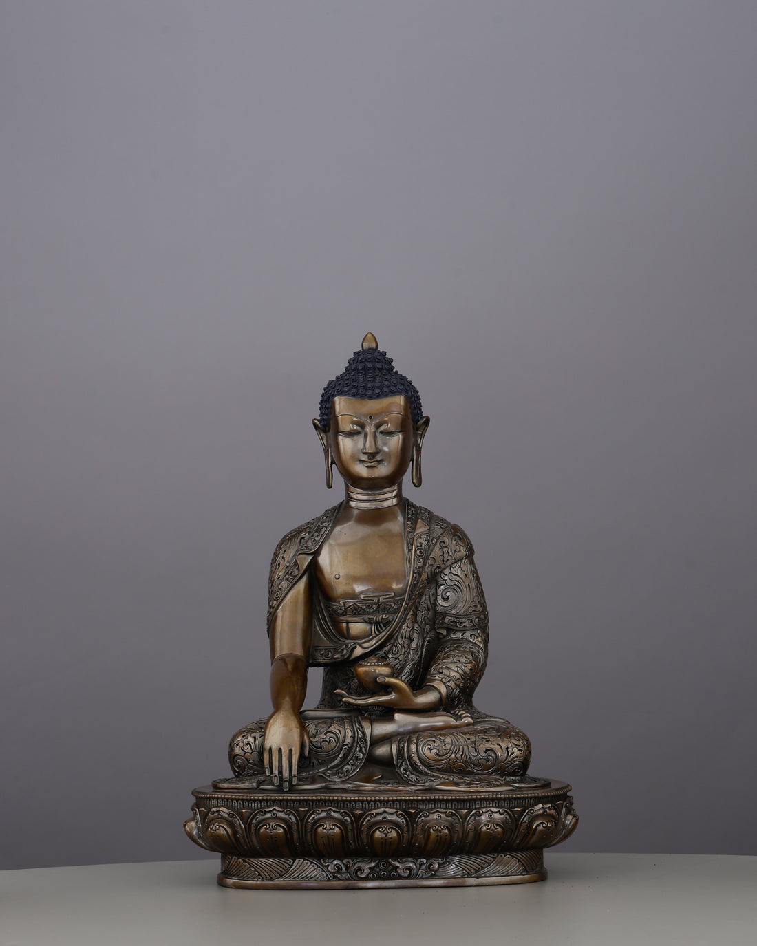 Ancient Warmth, Timeless Awakening | Oxidized Sakyamuni Buddha From Nepal - Handcrafted Buddhist Statue