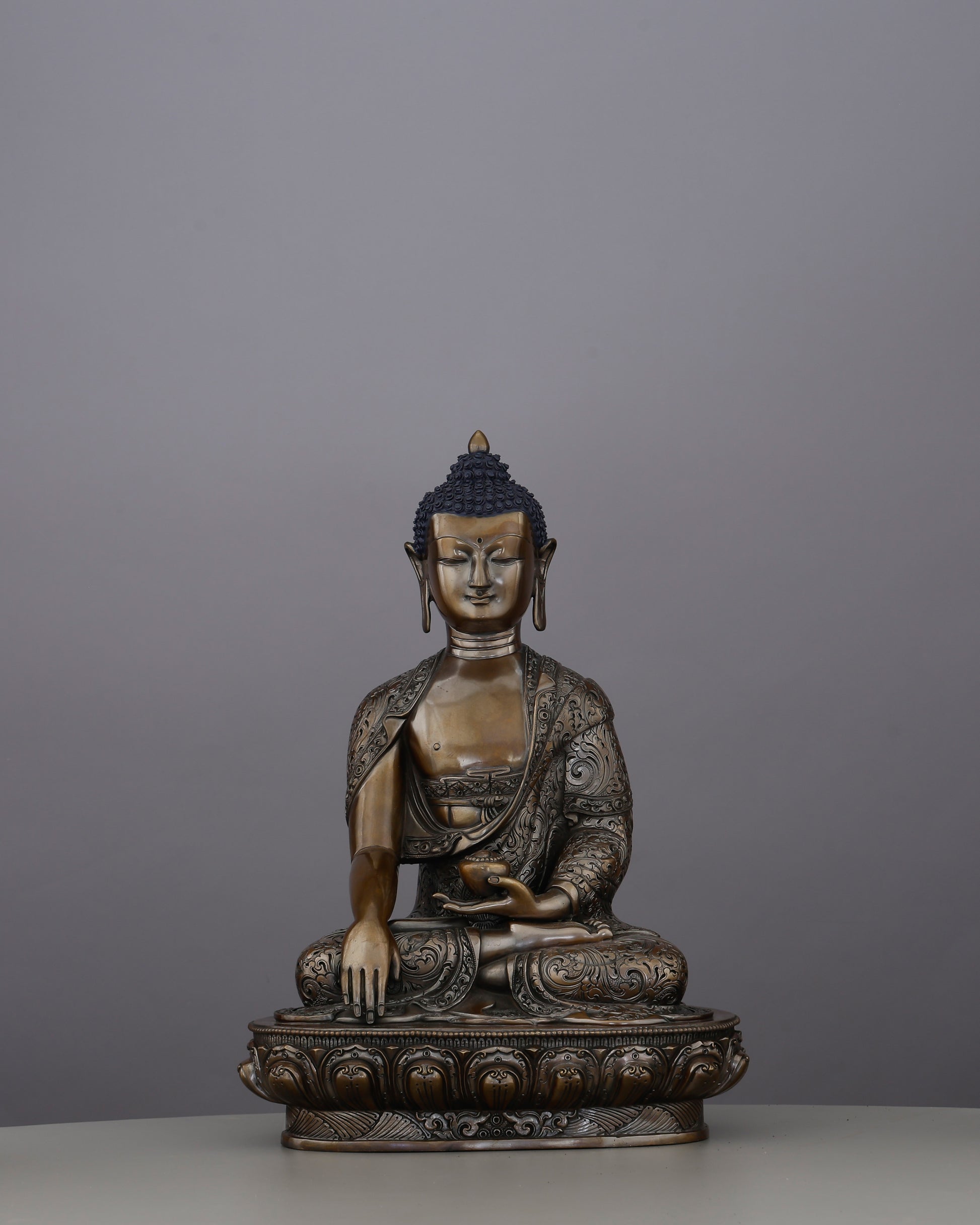 Ancient Warmth, Timeless Awakening | Oxidized Sakyamuni Buddha From Nepal - Authentic Handcrafted Statue