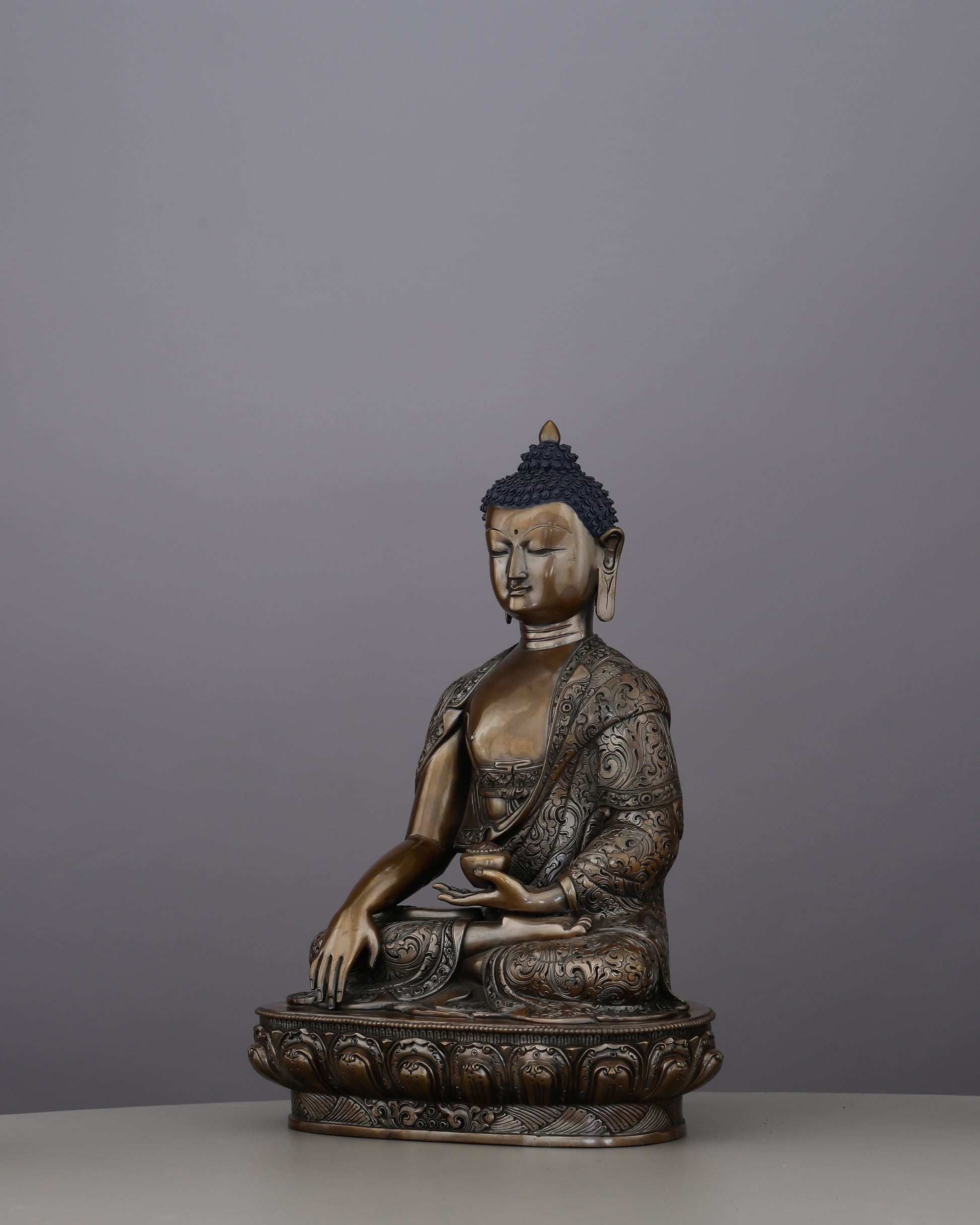 Ancient Warmth, Timeless Awakening | Oxidized Sakyamuni Buddha From Nepal - Authentic Handcrafted Statue