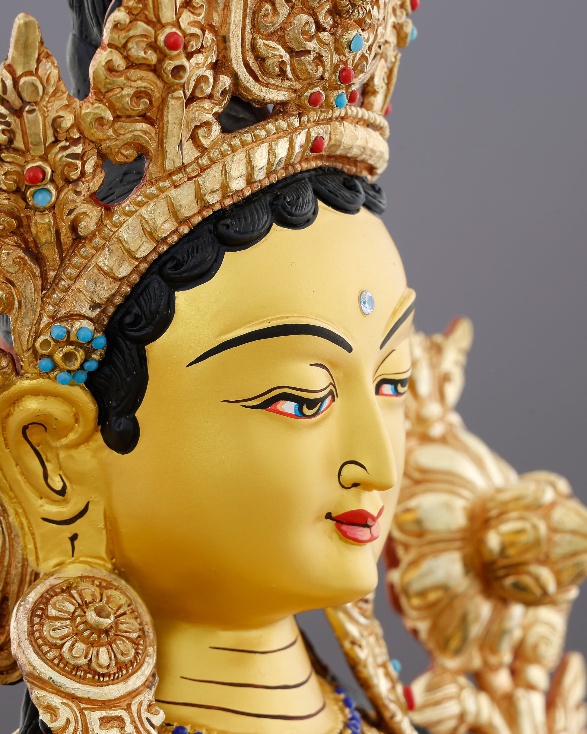 She Rises Before You Finish Calling | Grand 24K Gold Gilded Green Tara From Nepal - Authentic Handcrafted Statue