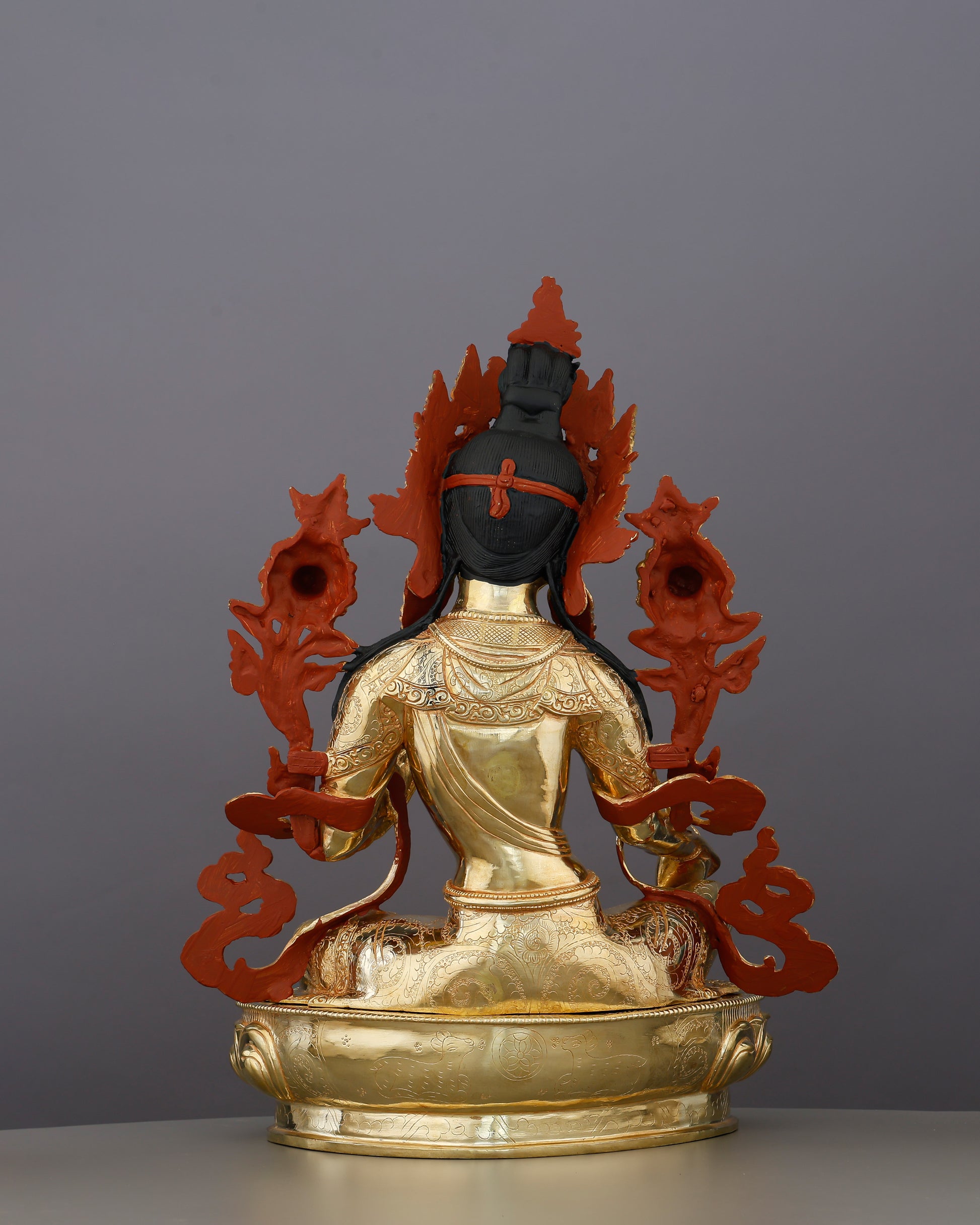 She Rises Before You Finish Calling | Grand 24K Gold Gilded Green Tara From Nepal - Authentic Handcrafted Statue