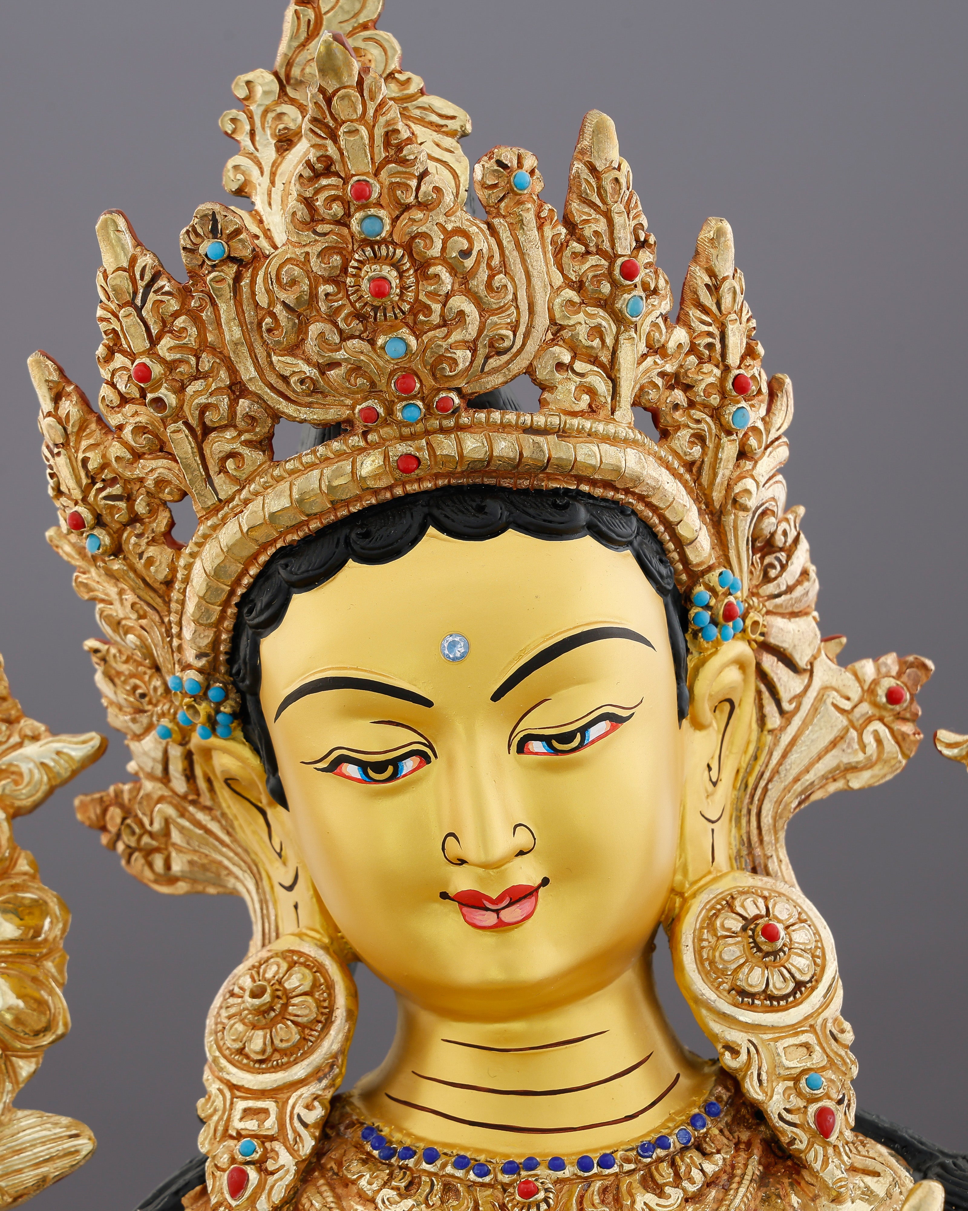 She Rises Before You Finish Calling | Grand 24K Gold Gilded Green Tara From Nepal