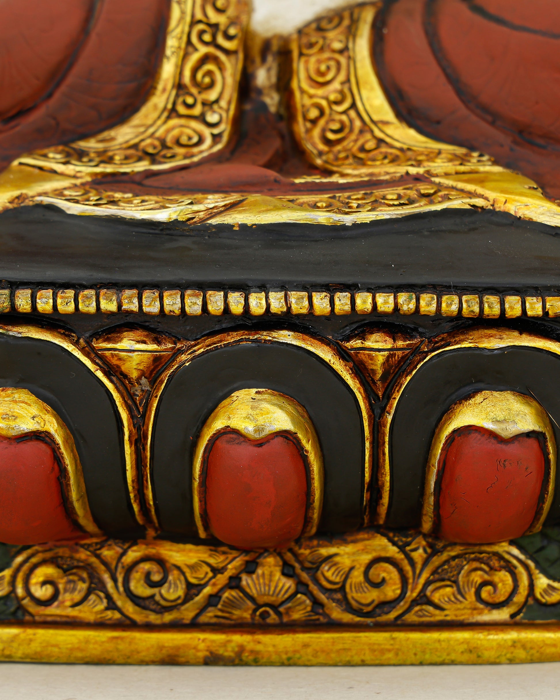 White as Mercy, Gold as Grace | Handcrafted Chengresi From The Himalayas - Authentic Handcrafted Statue