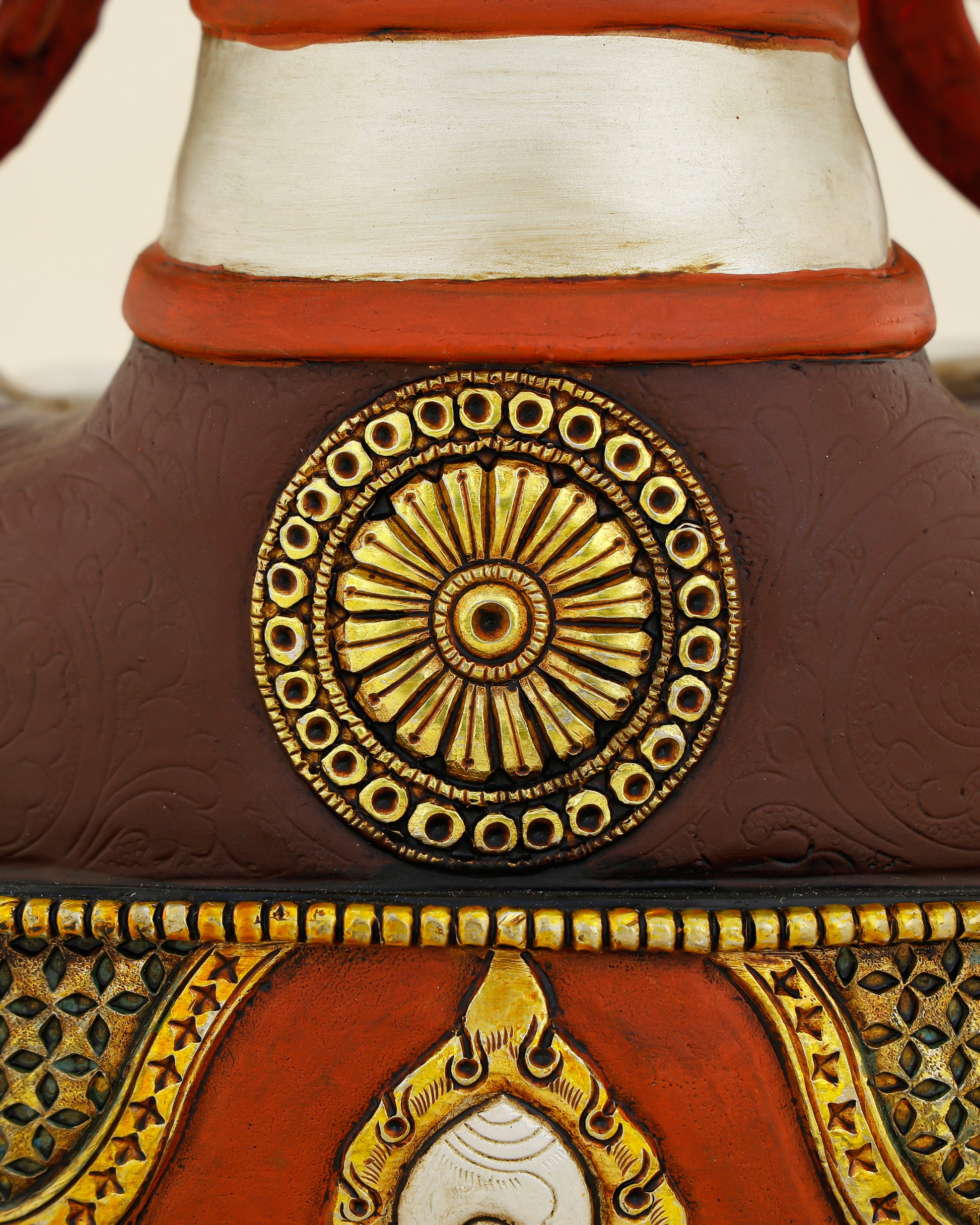 White as Mercy, Gold as Grace | Handcrafted Chengresi From The Himalayas - Authentic Handcrafted Statue