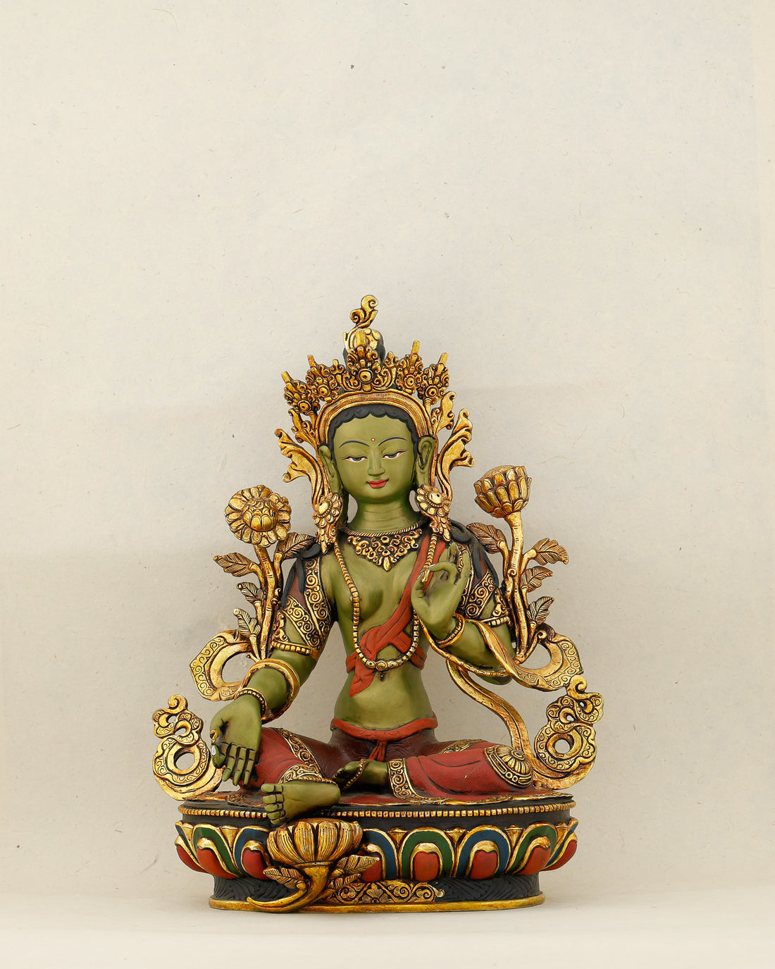 Green as Life Itself, Swift as Compassion | Handcrafted Green Tara From Nepal - Handcrafted Buddhist Statue