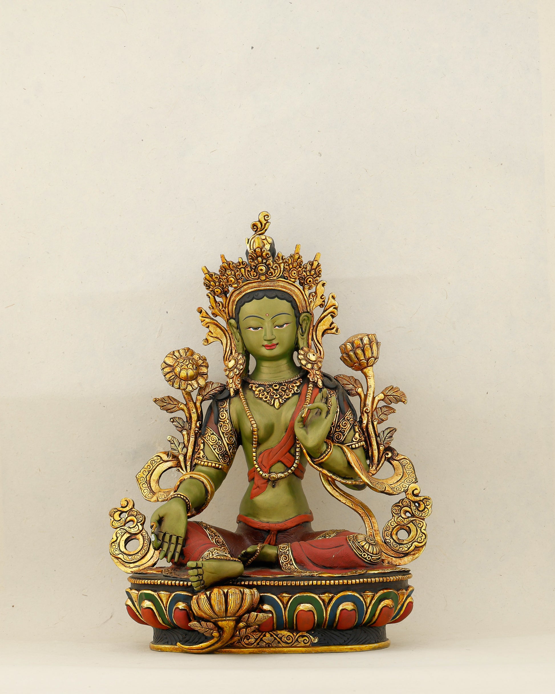 Green as Life Itself, Swift as Compassion | Handcrafted Green Tara From Nepal - Authentic Handcrafted Statue
