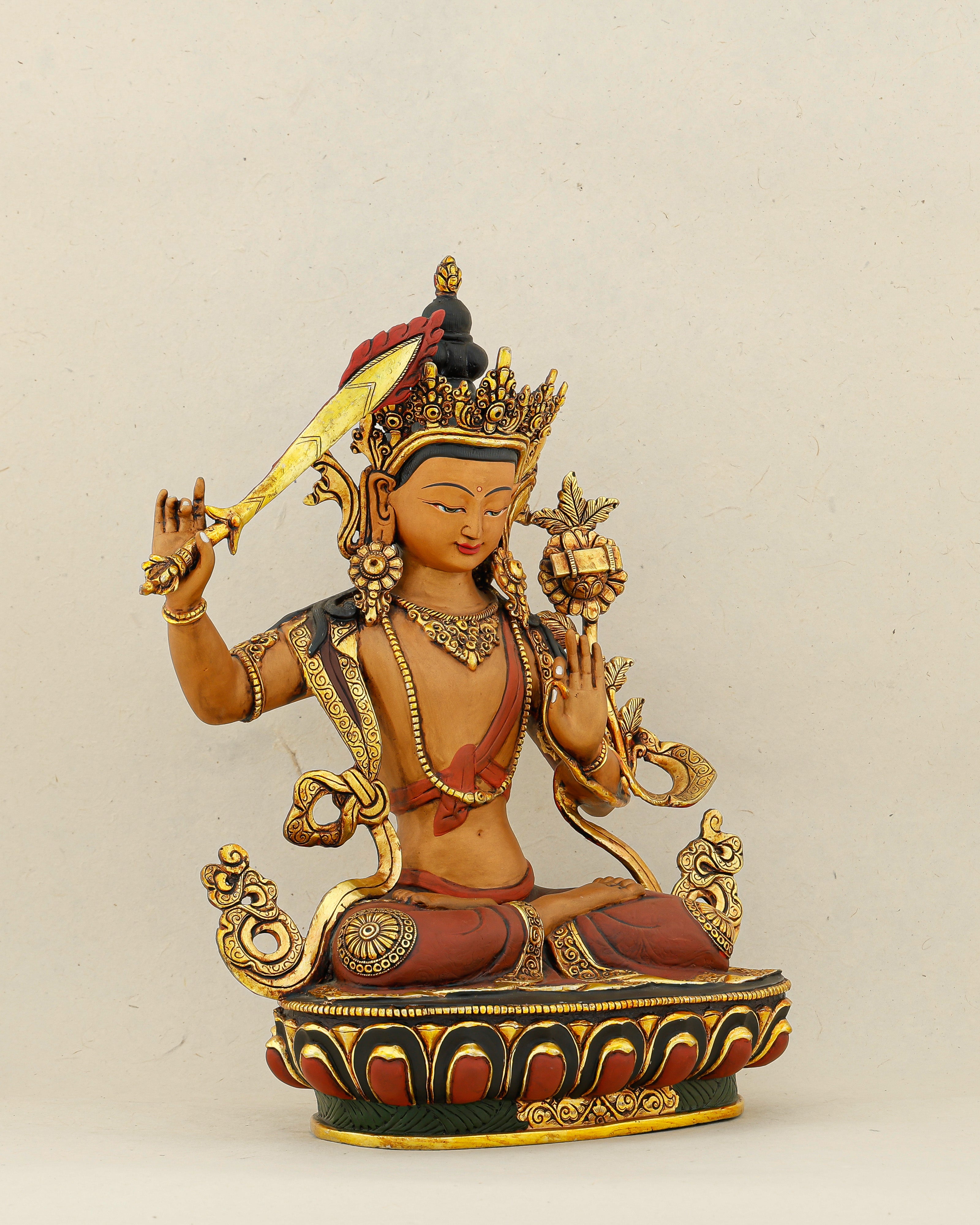 Raise the Sword, Cut Through the Dark | Handcrafted Manjushri From Nepal