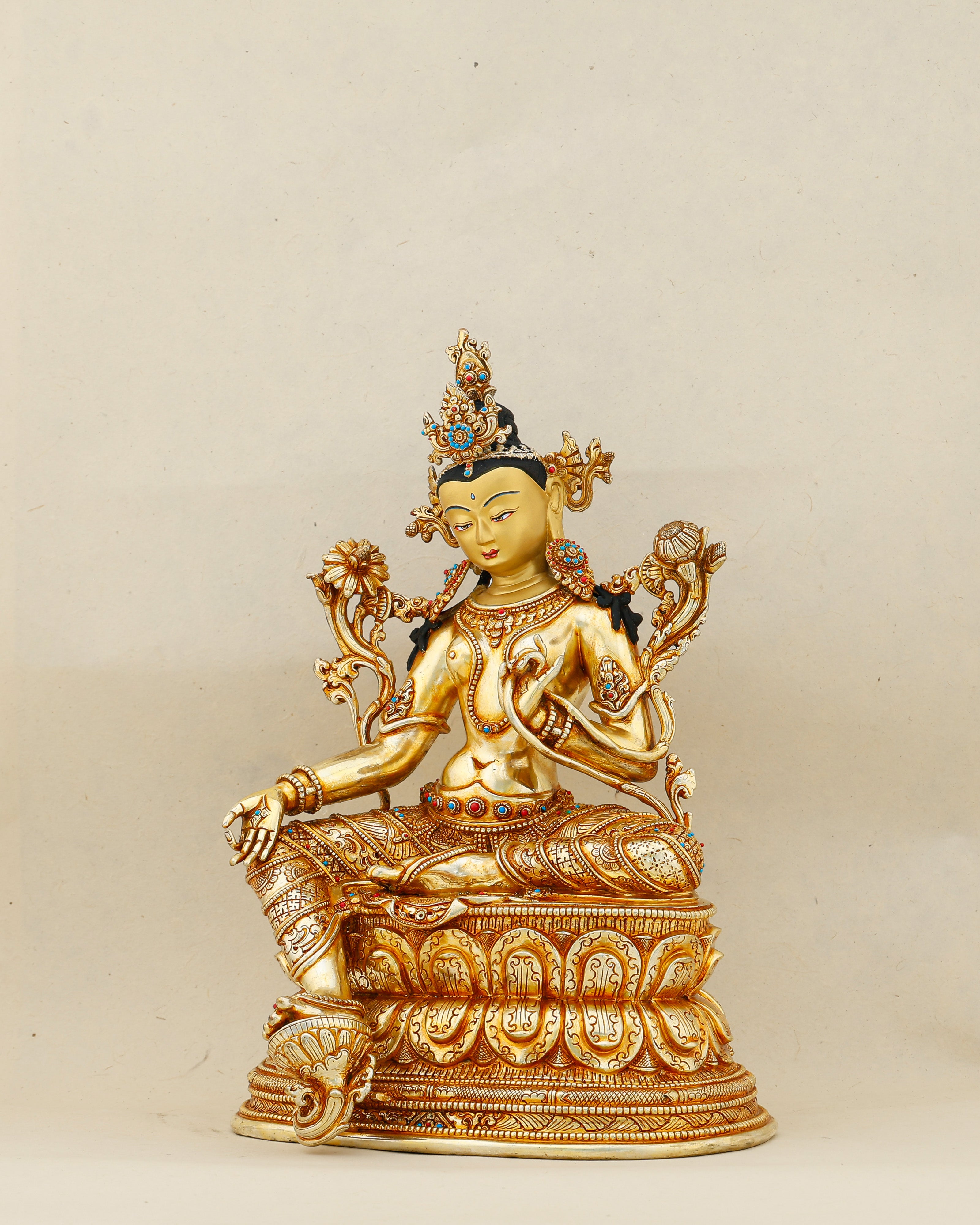 Gold That Moves, Grace That Never Waits | 24K Gold Gilded Green Tara From Nepal
