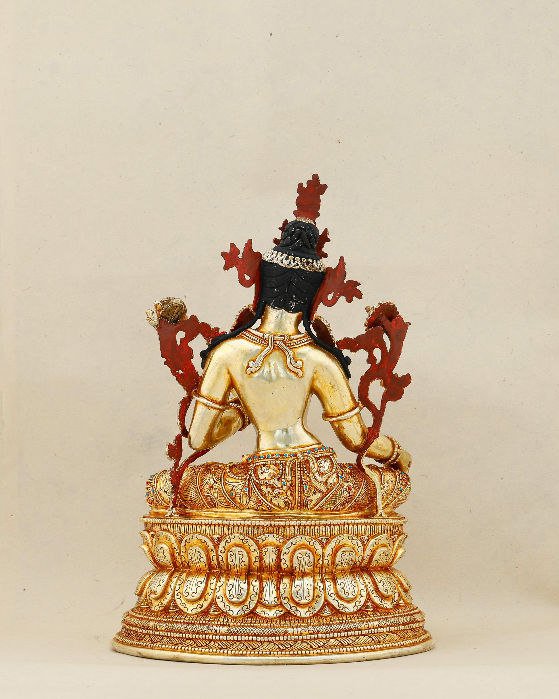 Gold That Moves, Grace That Never Waits | 24K Gold Gilded Green Tara From Nepal - Authentic Handcrafted Statue