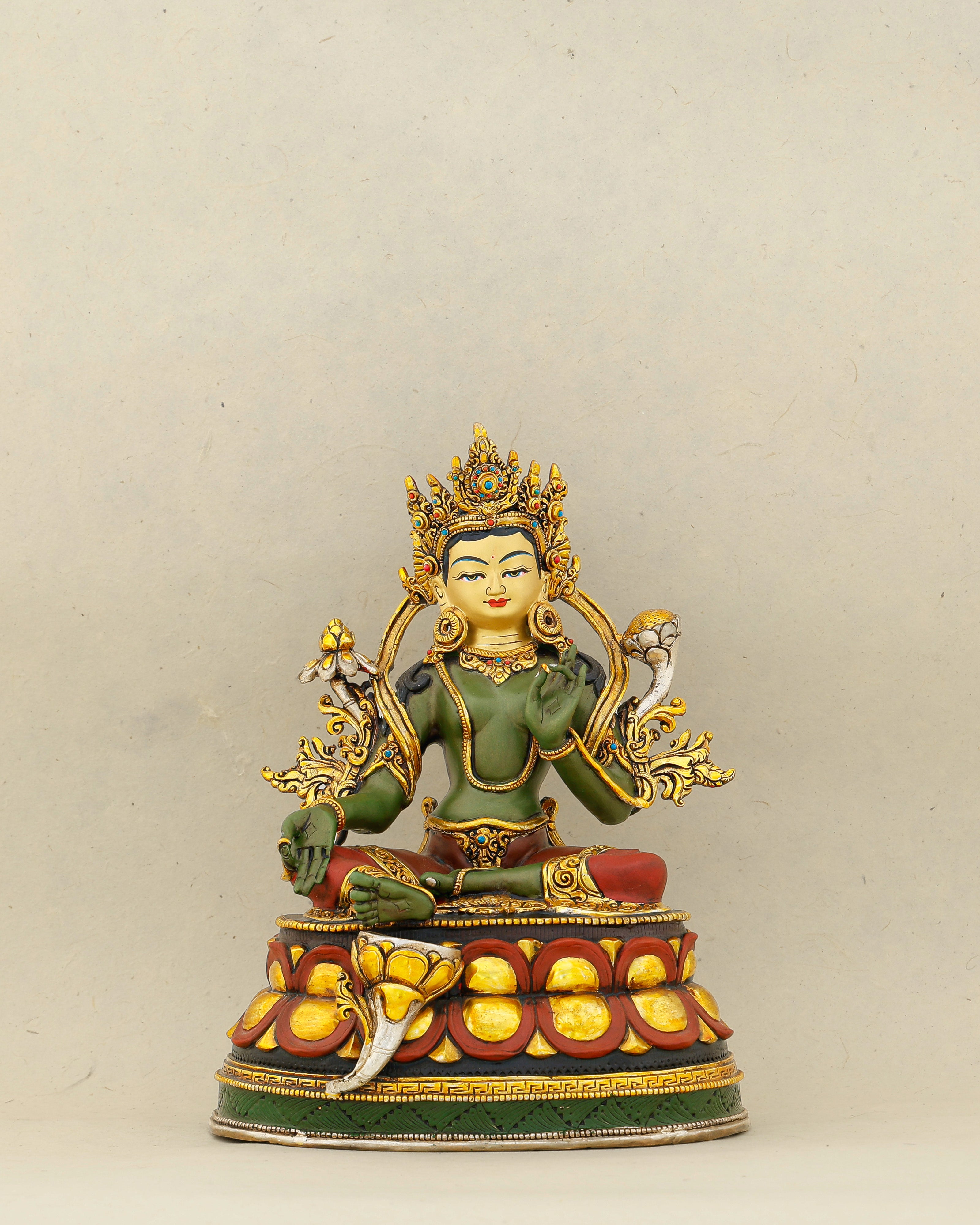 Compact in Form, Boundless in Compassion |&nbsp; Handcrafted Green Tara Statue