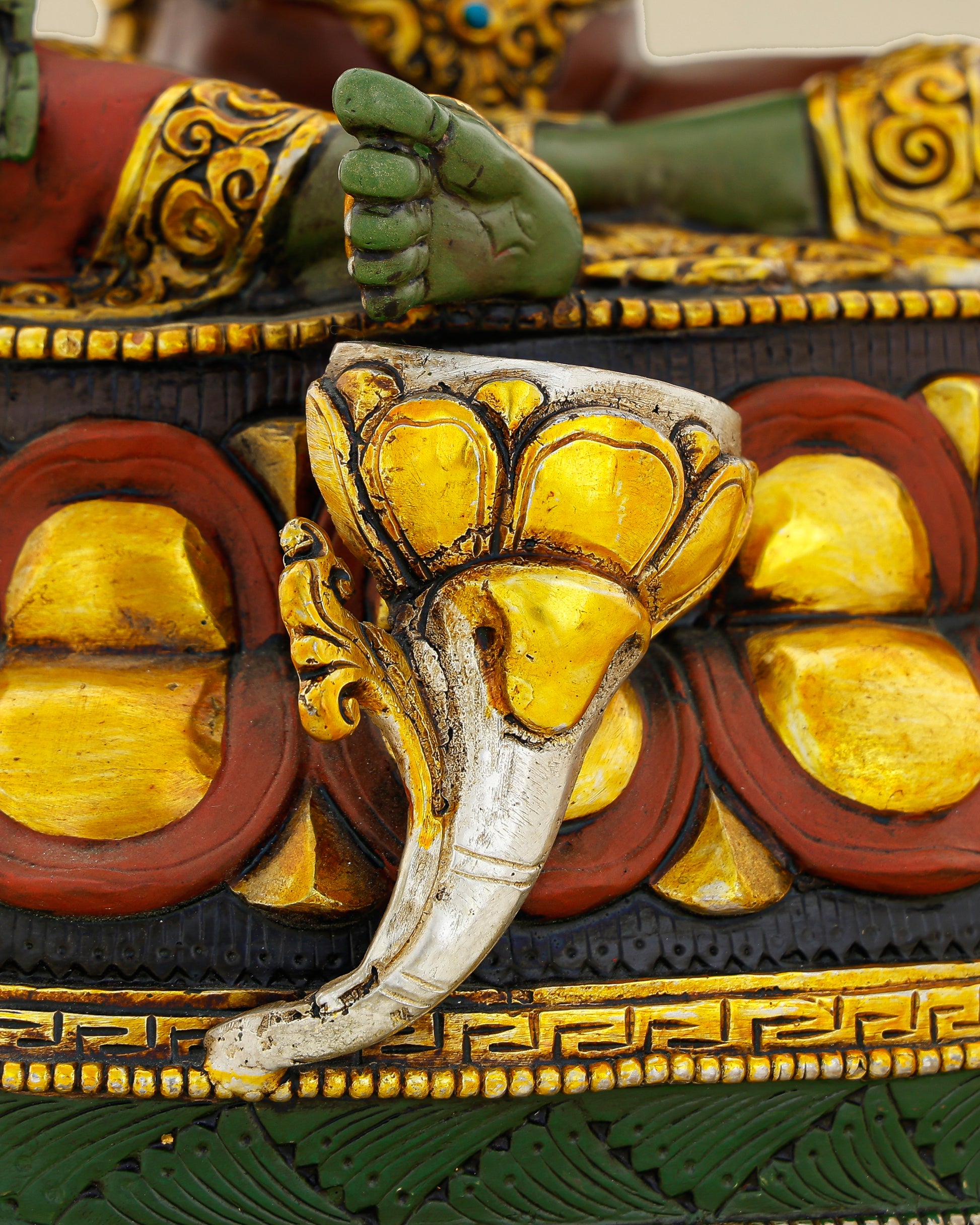 Compact in Form, Boundless in Compassion |&nbsp; Handcrafted Green Tara Statue - Authentic Handcrafted Statue