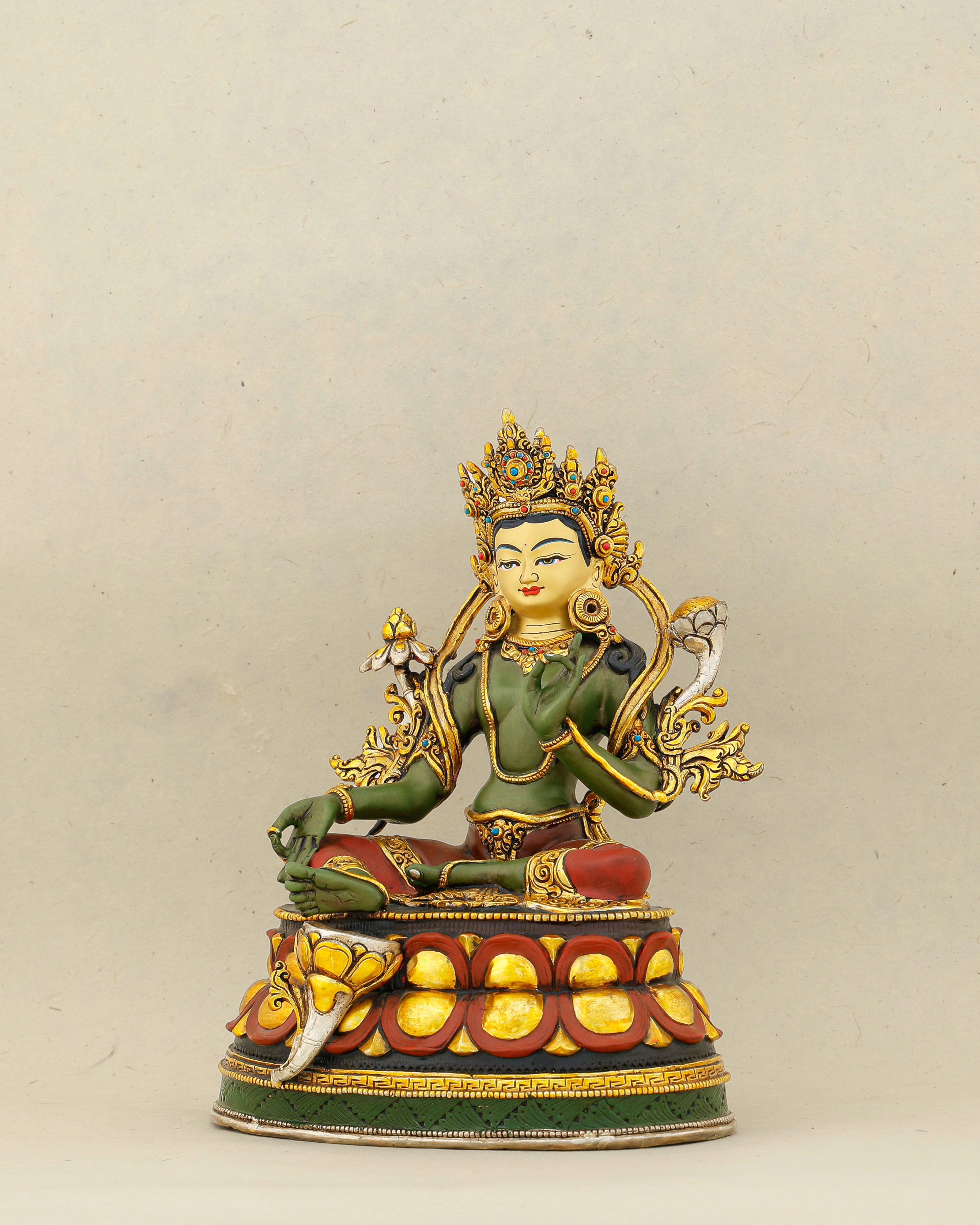 Compact in Form, Boundless in Compassion |&nbsp; Handcrafted Green Tara Statue