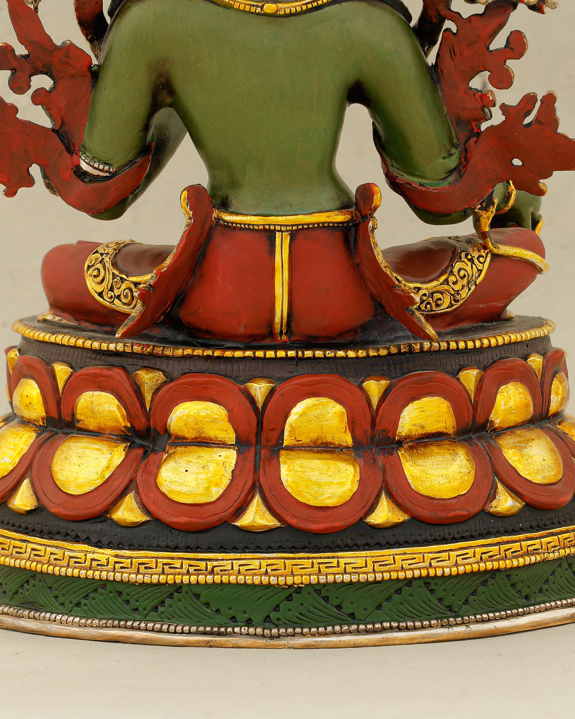 Compact in Form, Boundless in Compassion |&nbsp; Handcrafted Green Tara Statue - Authentic Handcrafted Statue