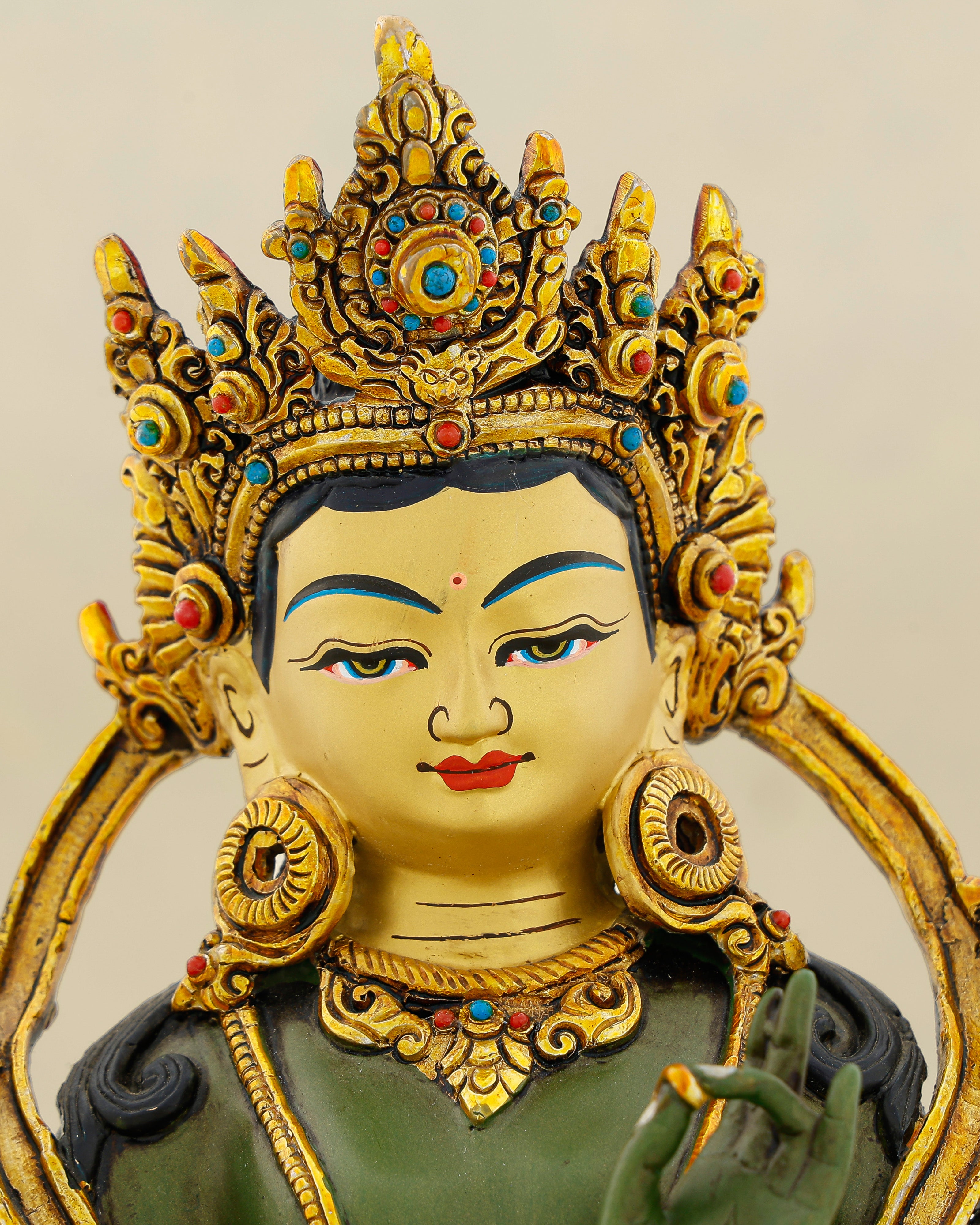 Compact in Form, Boundless in Compassion |&nbsp; Handcrafted Green Tara Statue