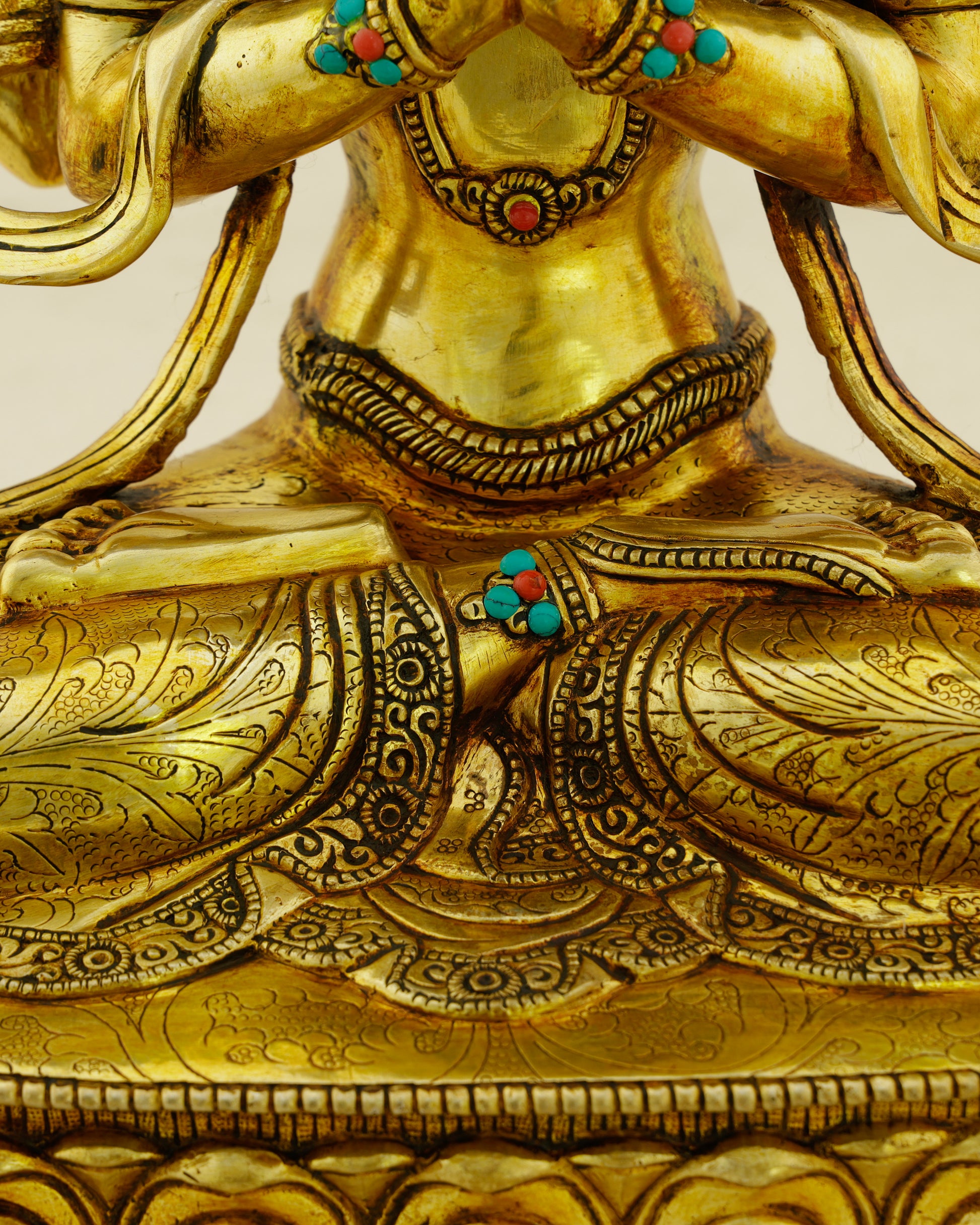 Every Arm Reaches Toward You | 24K Gold Gilded Chengresi Statue - Authentic Handcrafted Statue