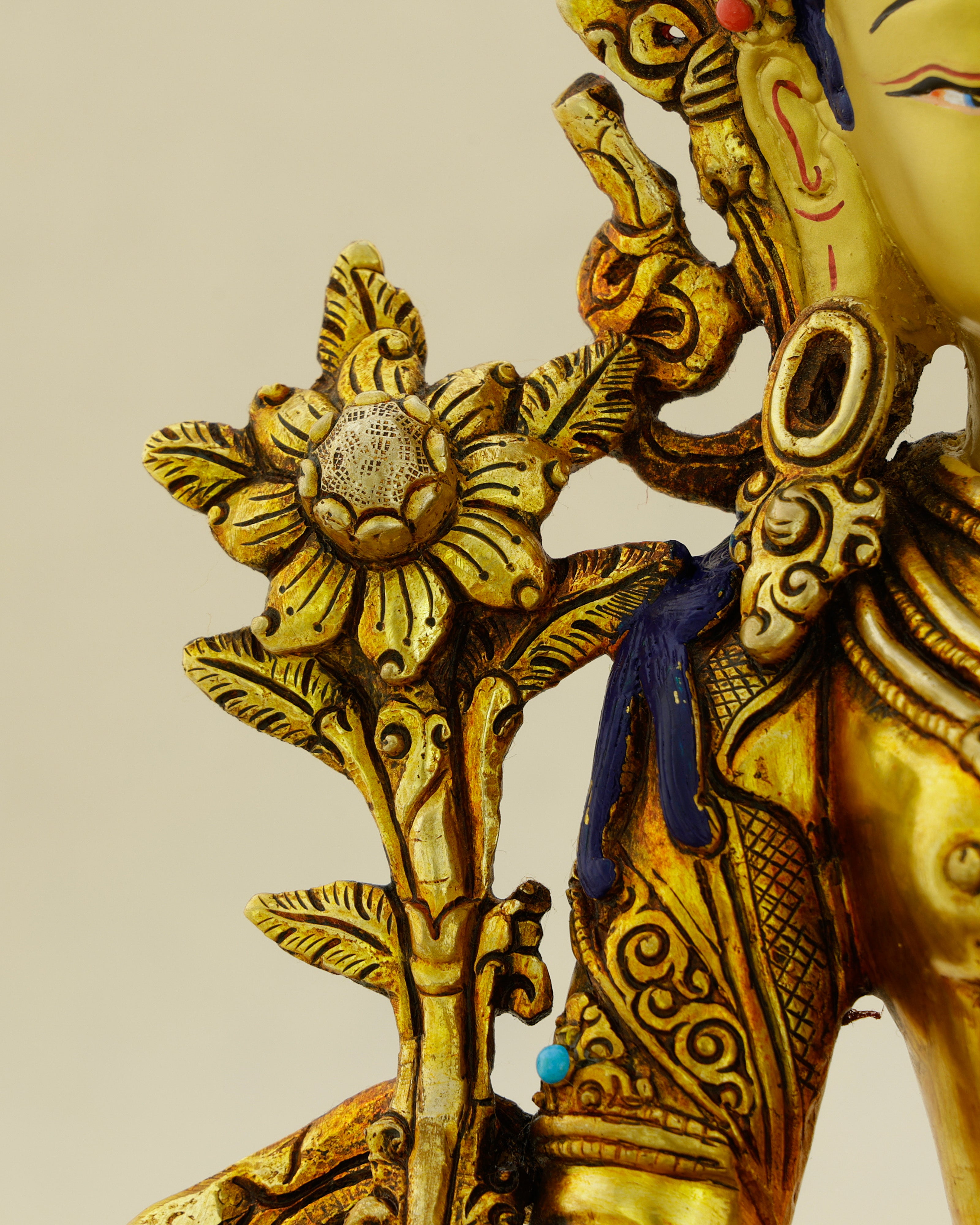 Golden Courage, Endless Grace | 24K Gold Gilded Green Tara Statue