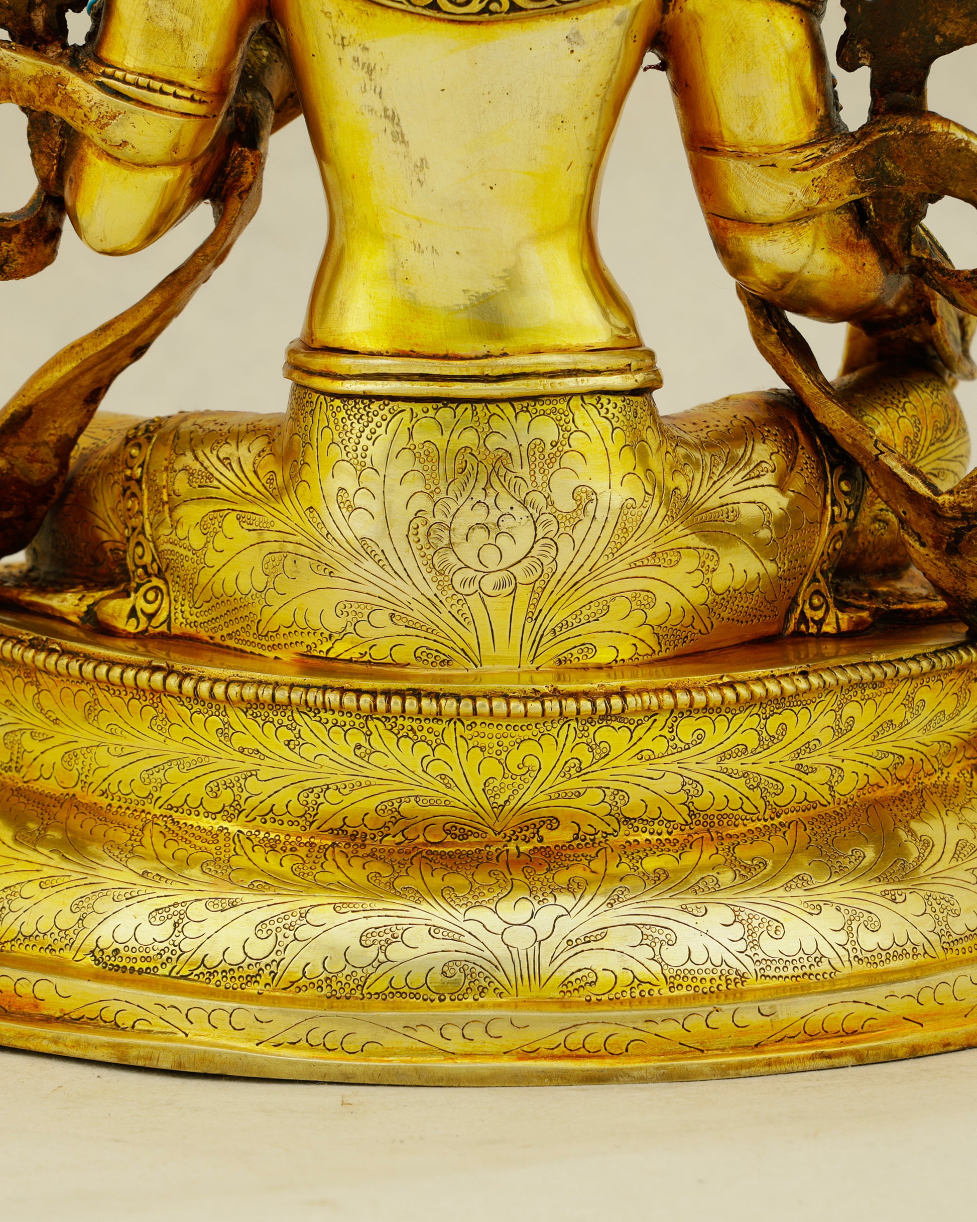 Golden Courage, Endless Grace | 24K Gold Gilded Green Tara Statue - Authentic Handcrafted Statue