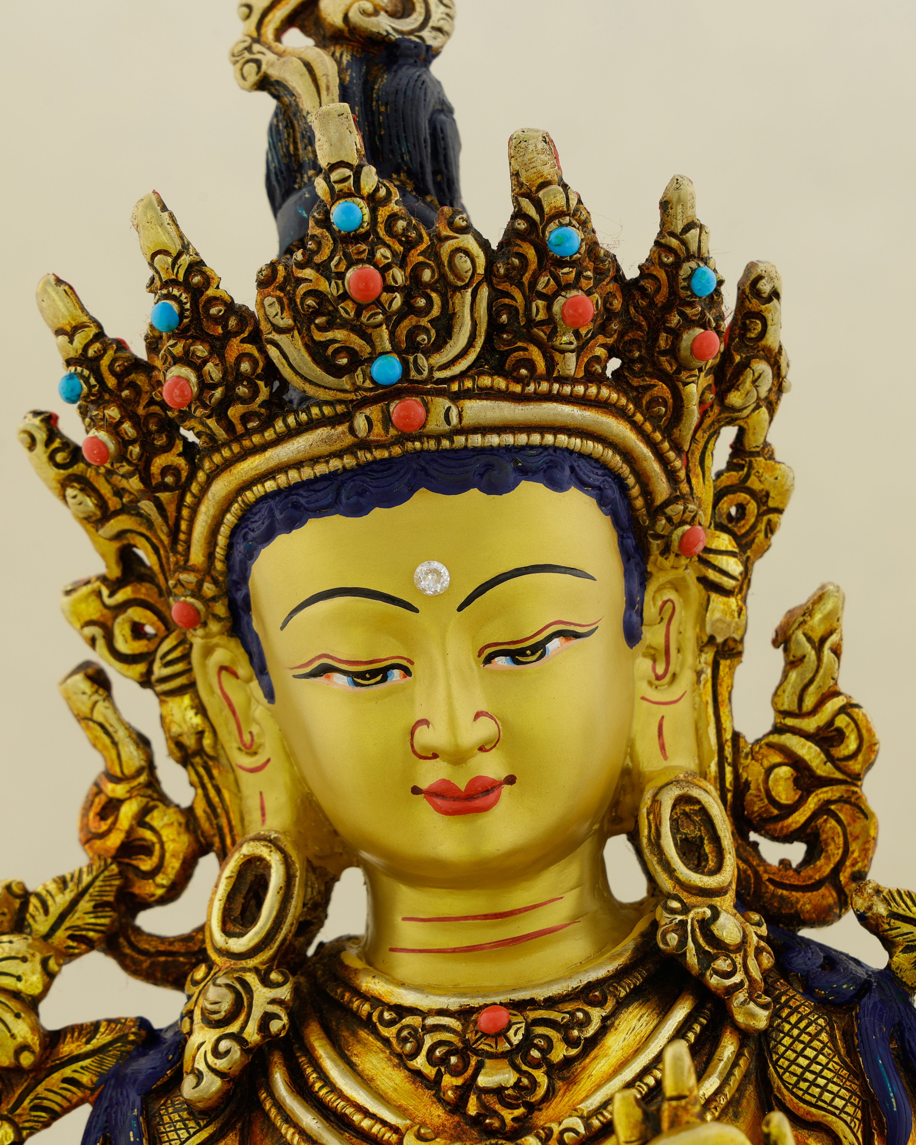 Golden Courage, Endless Grace | 24K Gold Gilded Green Tara Statue