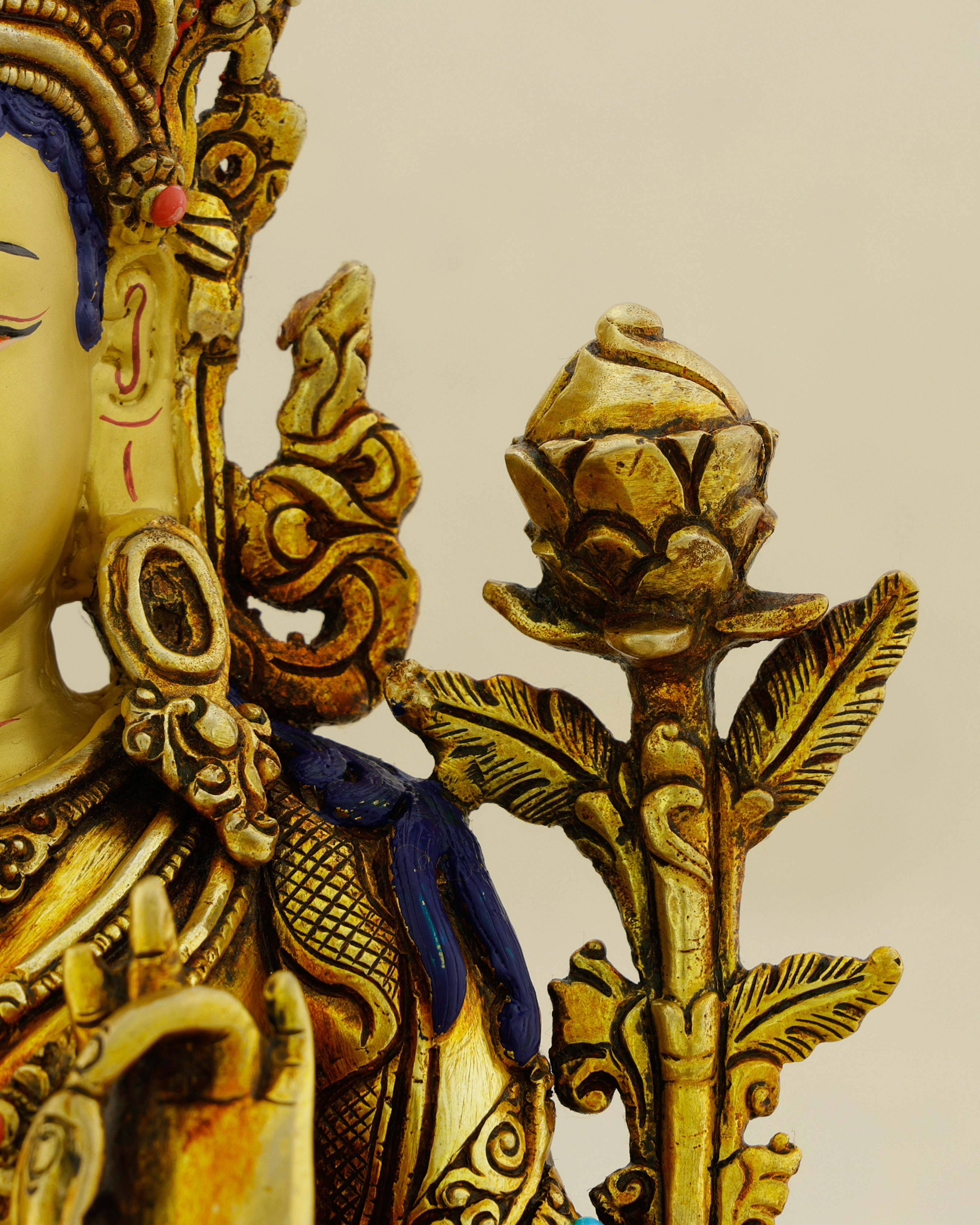 Golden Courage, Endless Grace | 24K Gold Gilded Green Tara Statue