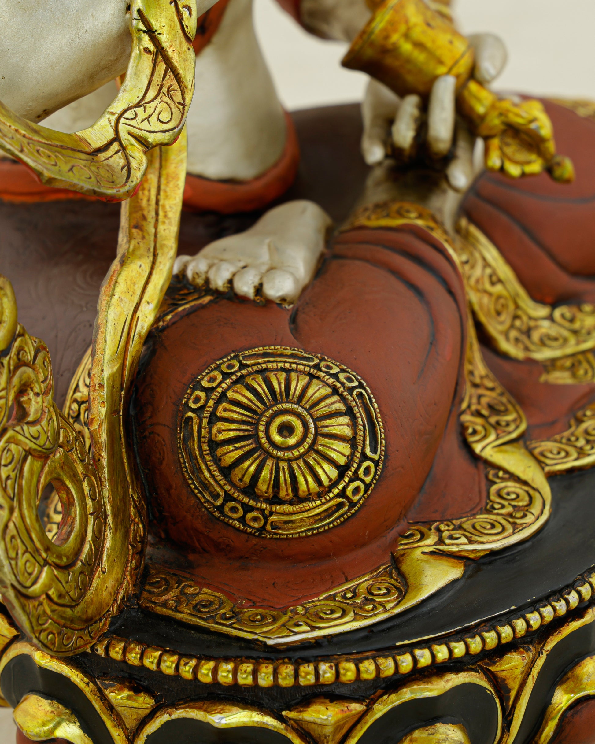 White as the Unstained Mind, Gold as Its Radiance | Handcrafted Vajrasattva From Nepal - Authentic Handcrafted Statue