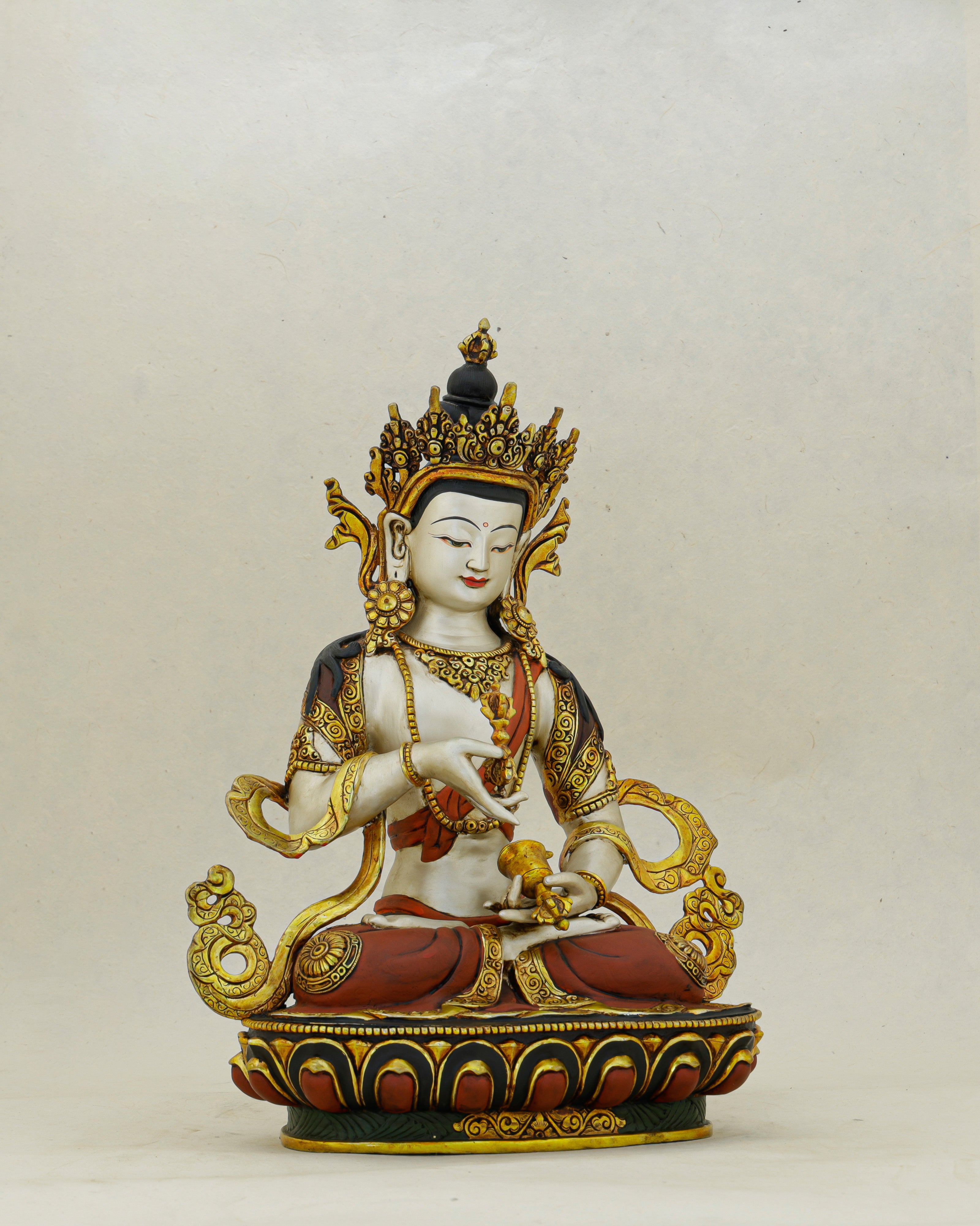 White as the Unstained Mind, Gold as Its Radiance | Handcrafted Vajrasattva From Nepal