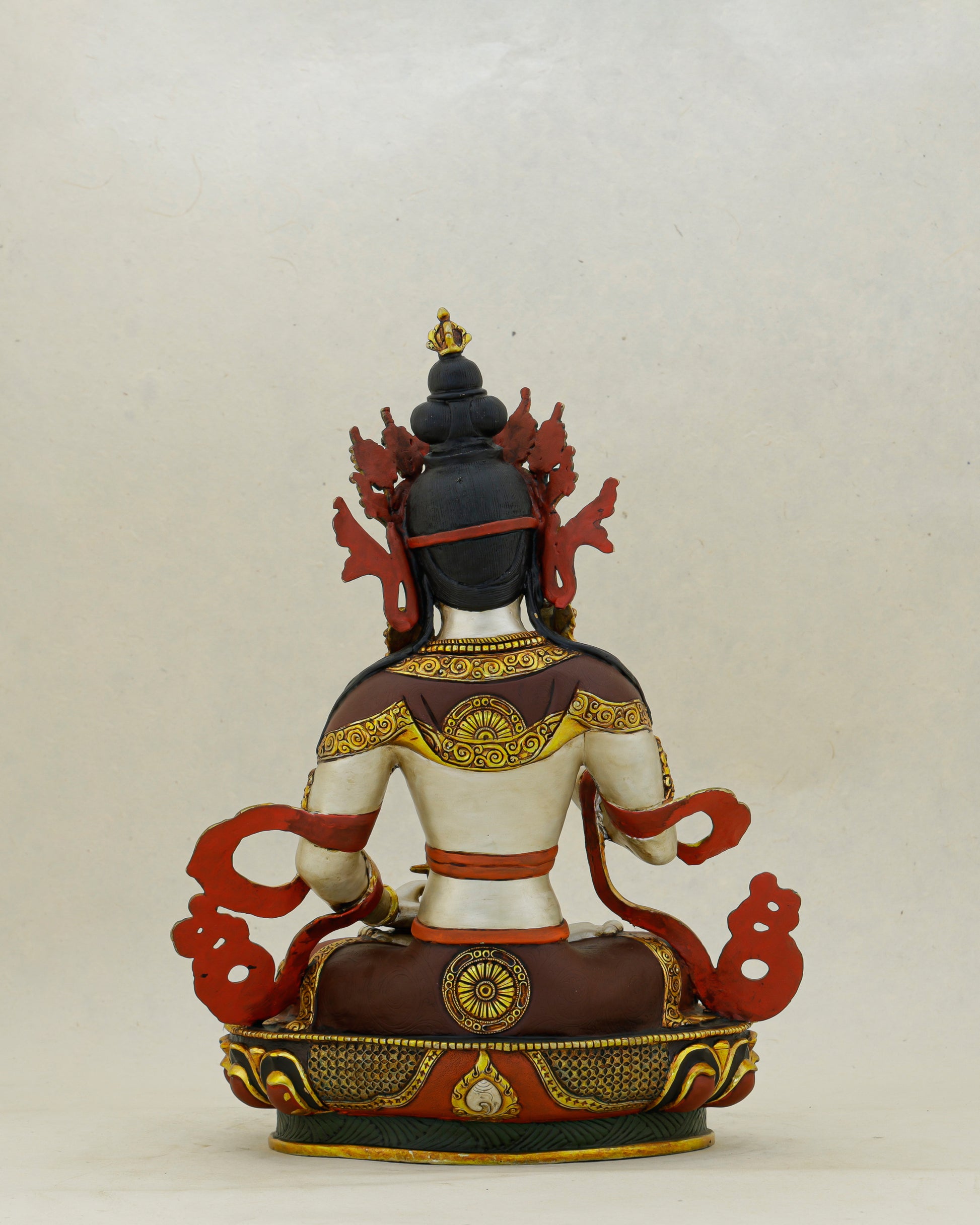 White as the Unstained Mind, Gold as Its Radiance | Handcrafted Vajrasattva From Nepal - Authentic Handcrafted Statue