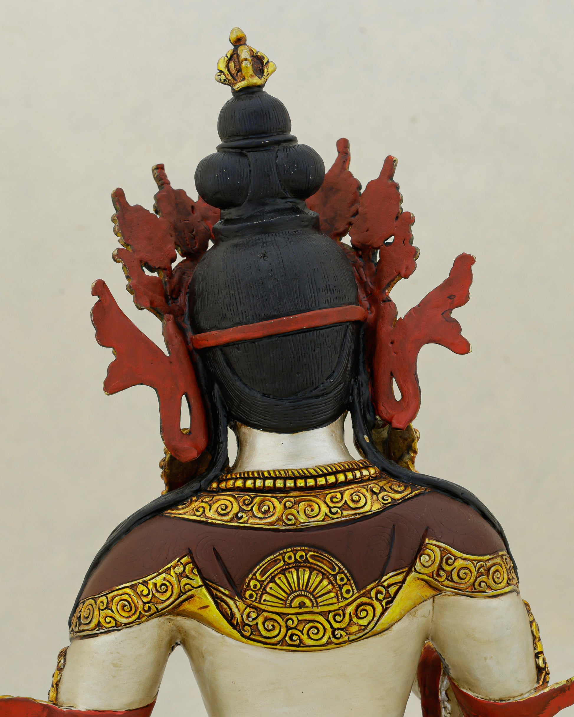 White as the Unstained Mind, Gold as Its Radiance | Handcrafted Vajrasattva From Nepal - Authentic Handcrafted Statue