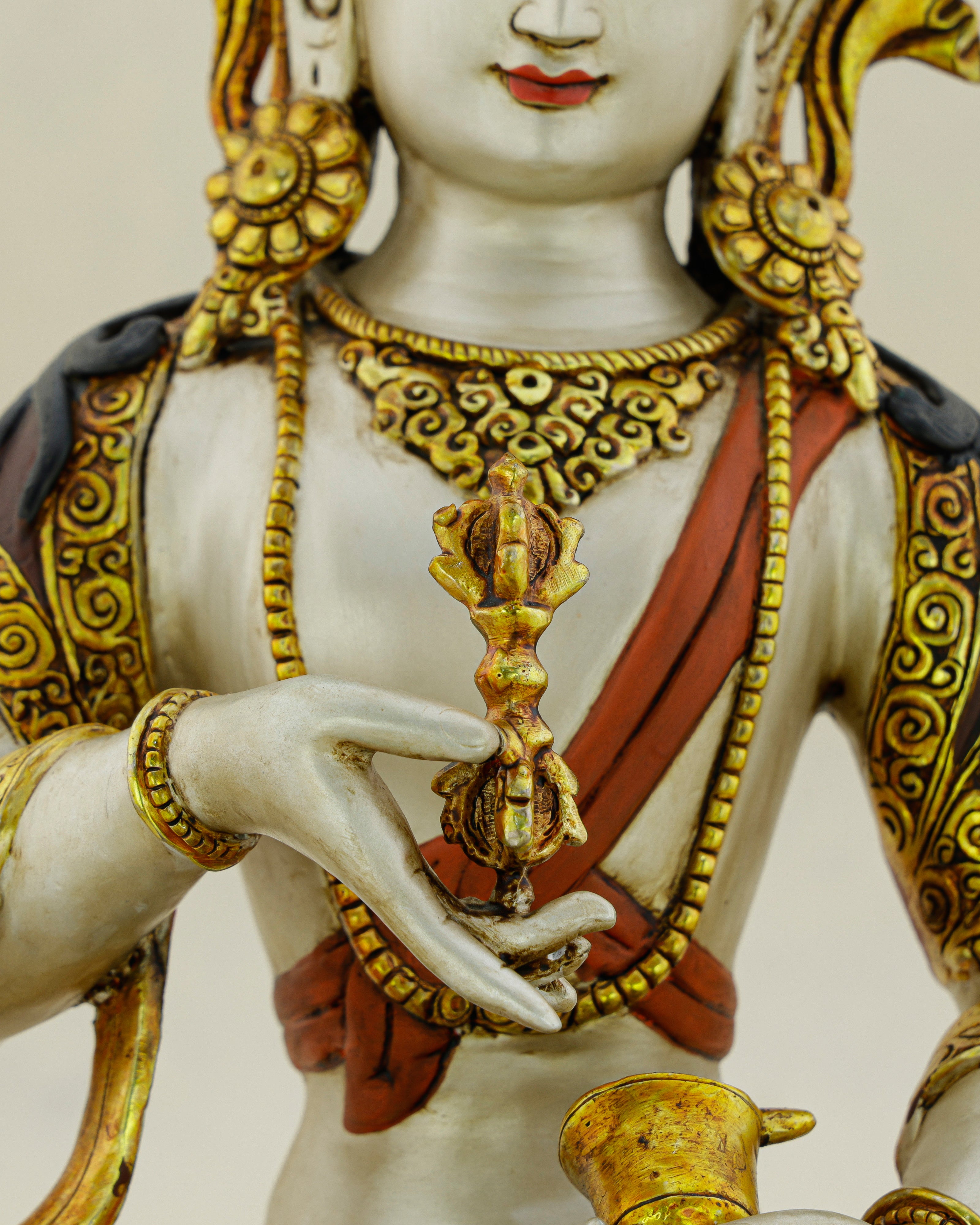 White as the Unstained Mind, Gold as Its Radiance | Handcrafted Vajrasattva From Nepal