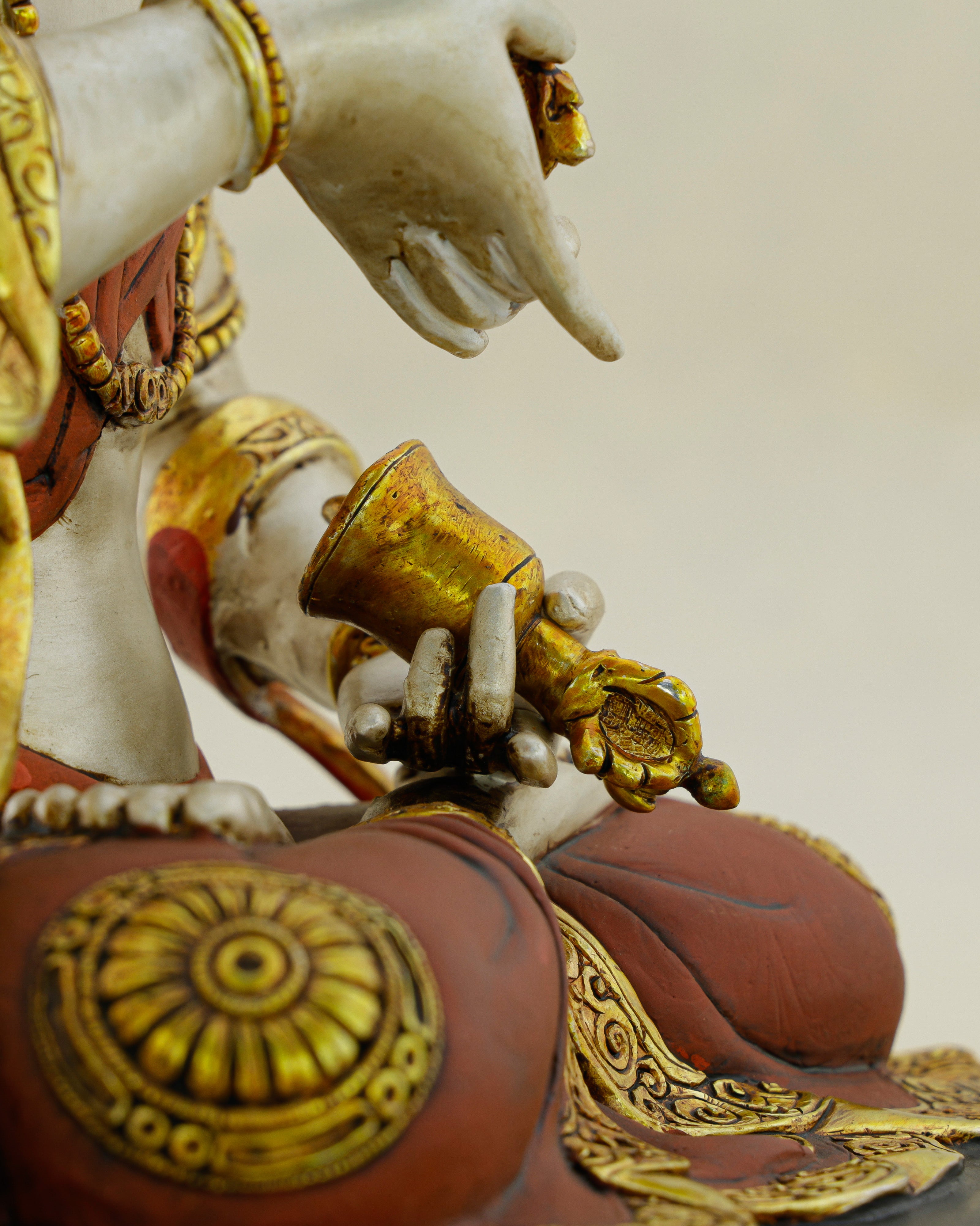 White as the Unstained Mind, Gold as Its Radiance | Handcrafted Vajrasattva From Nepal