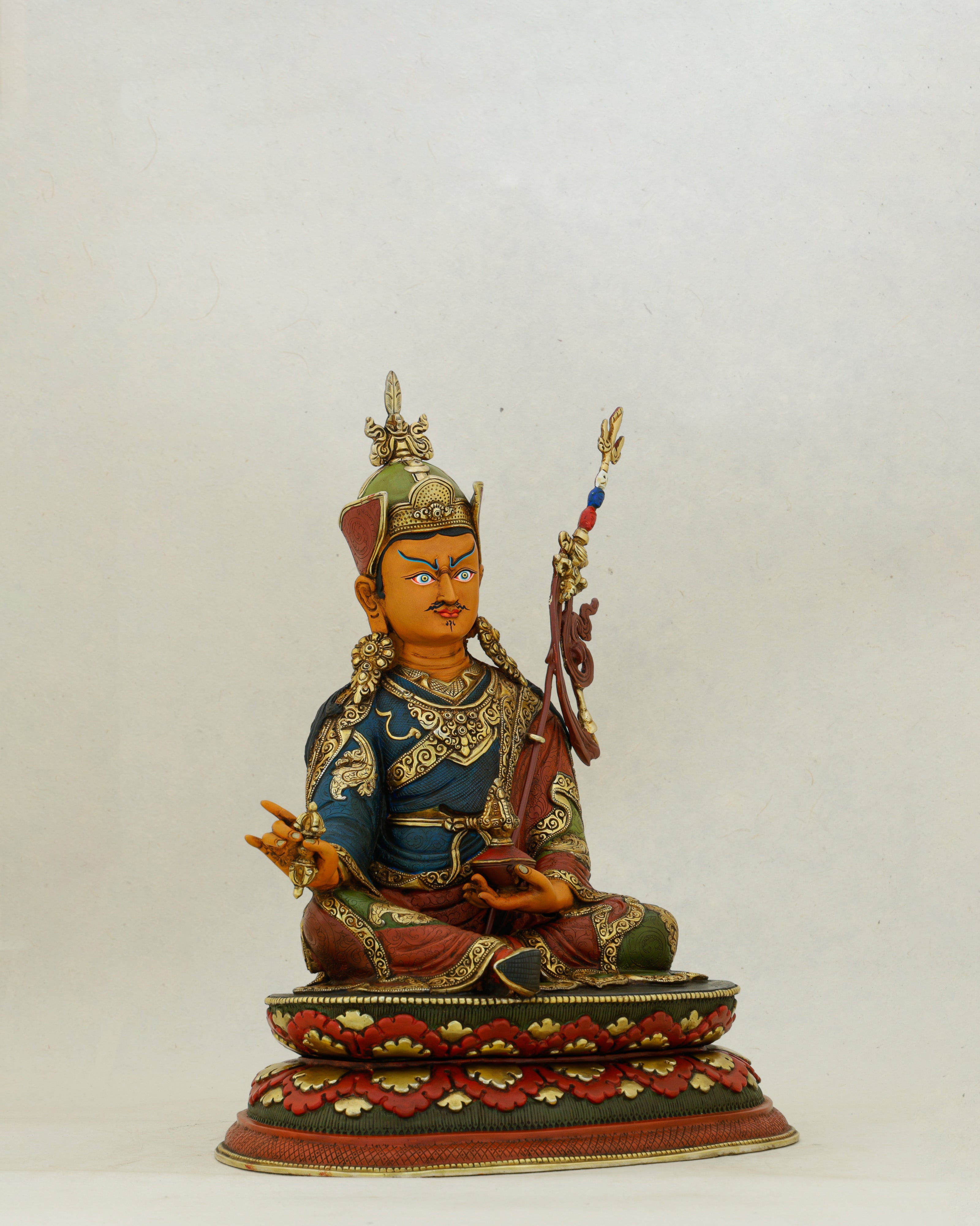 His Eyes Have Seen Every Demon Fall | Hand Painted Guru Rinpoche Statue