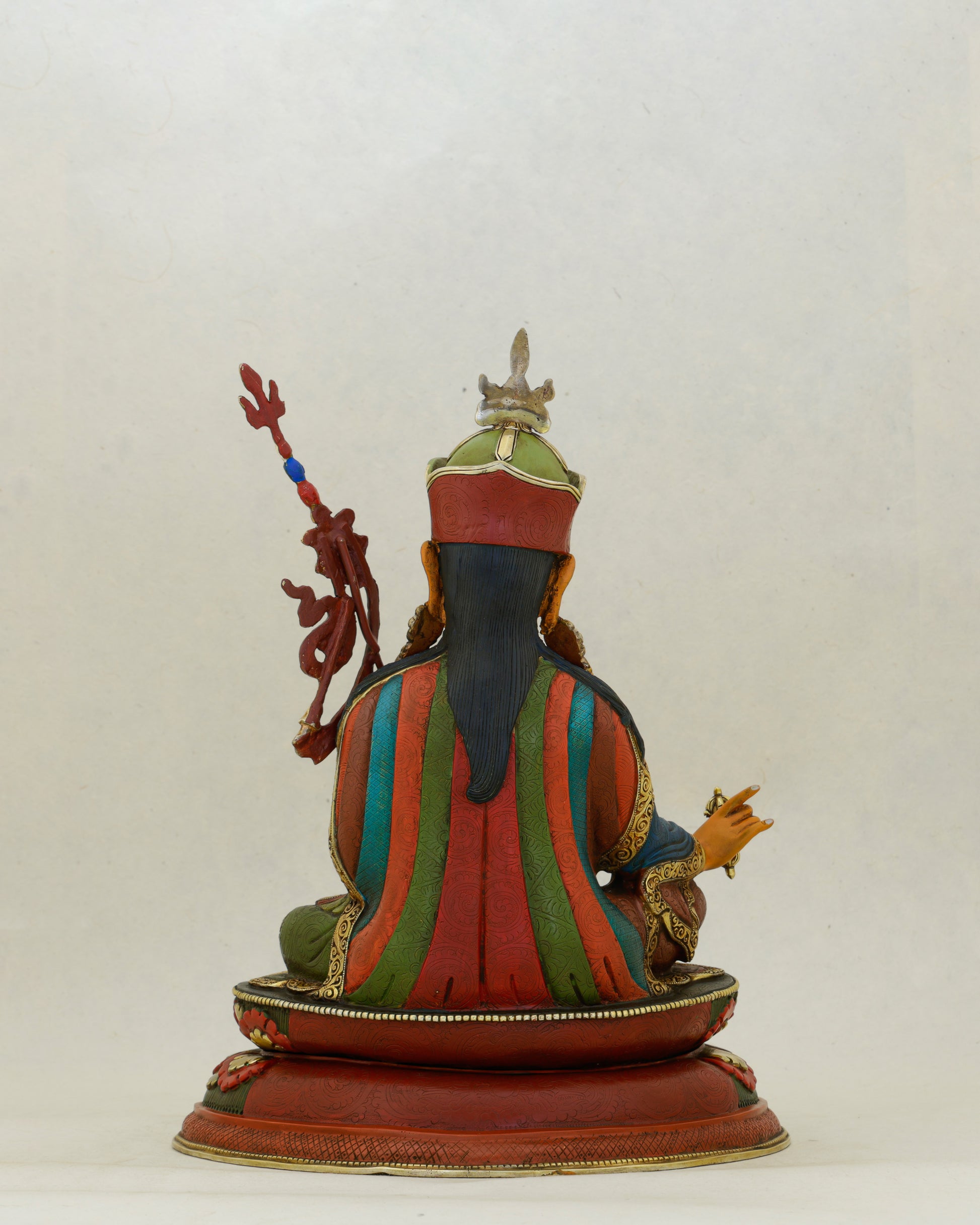 His Eyes Have Seen Every Demon Fall | Hand Painted Guru Rinpoche Statue - Authentic Handcrafted Statue