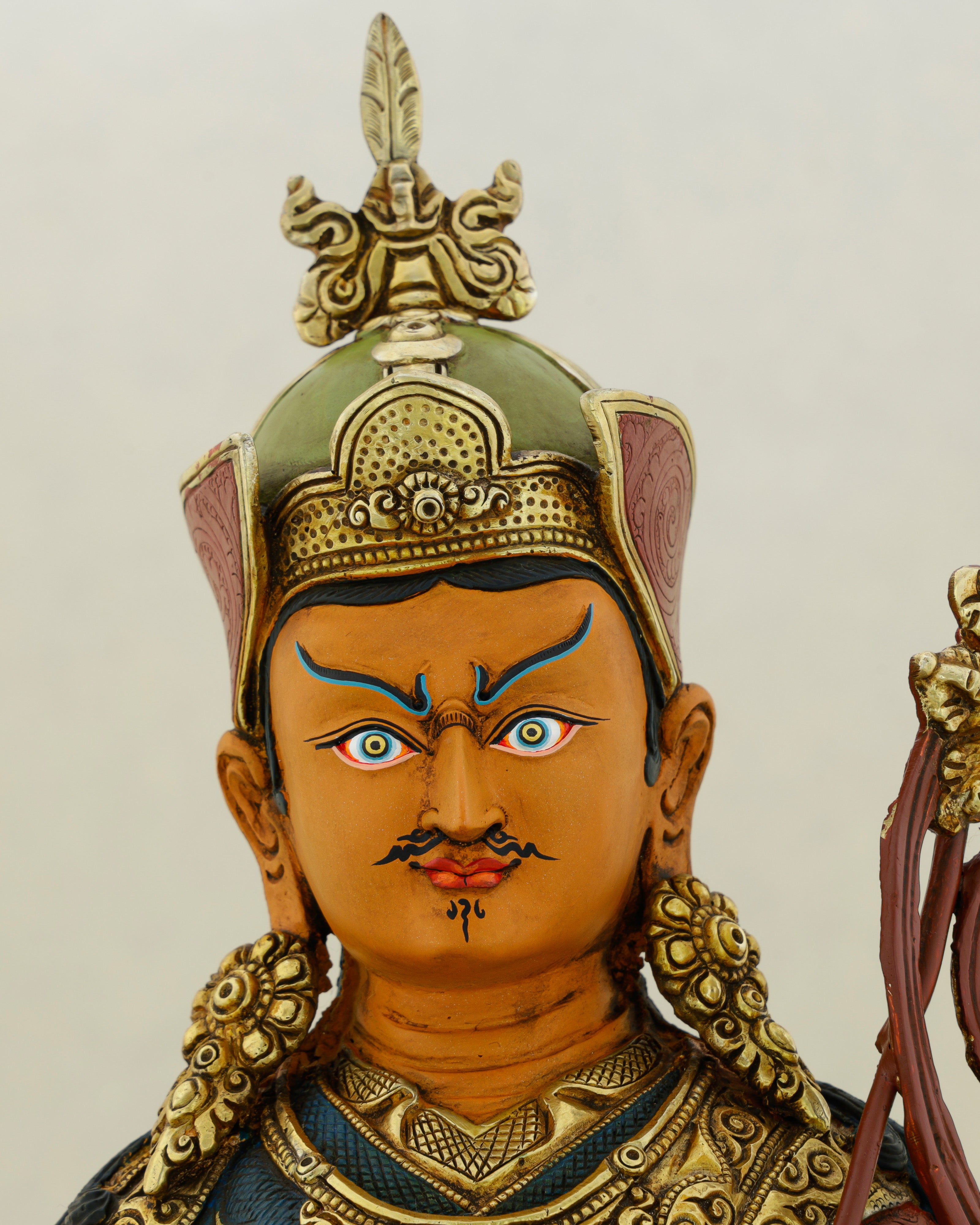 His Eyes Have Seen Every Demon Fall | Hand Painted Guru Rinpoche Statue