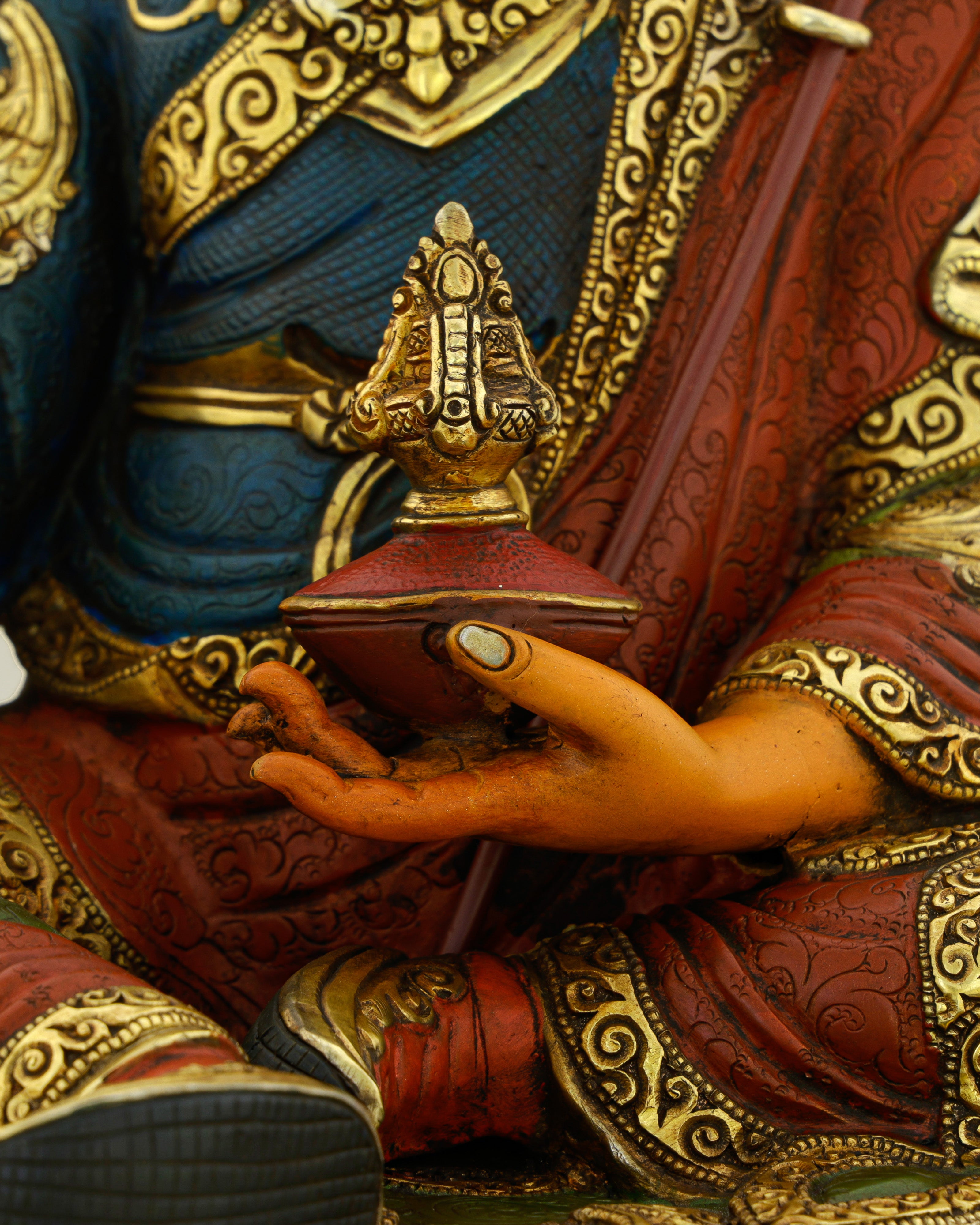 His Eyes Have Seen Every Demon Fall | Hand Painted Guru Rinpoche Statue