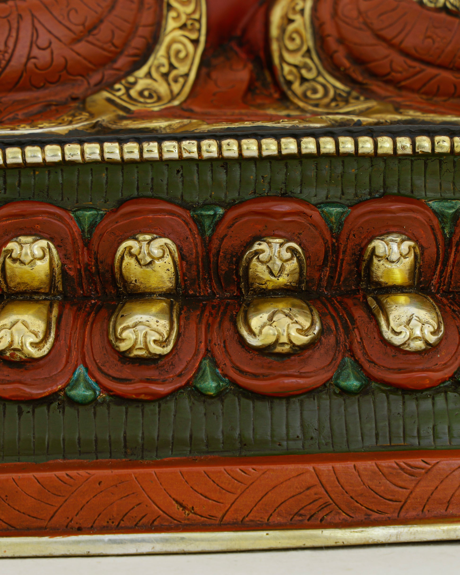 Red as Fire, Sharp as Truth | Six-Armed Manjushri From Nepal - Authentic Handcrafted Statue