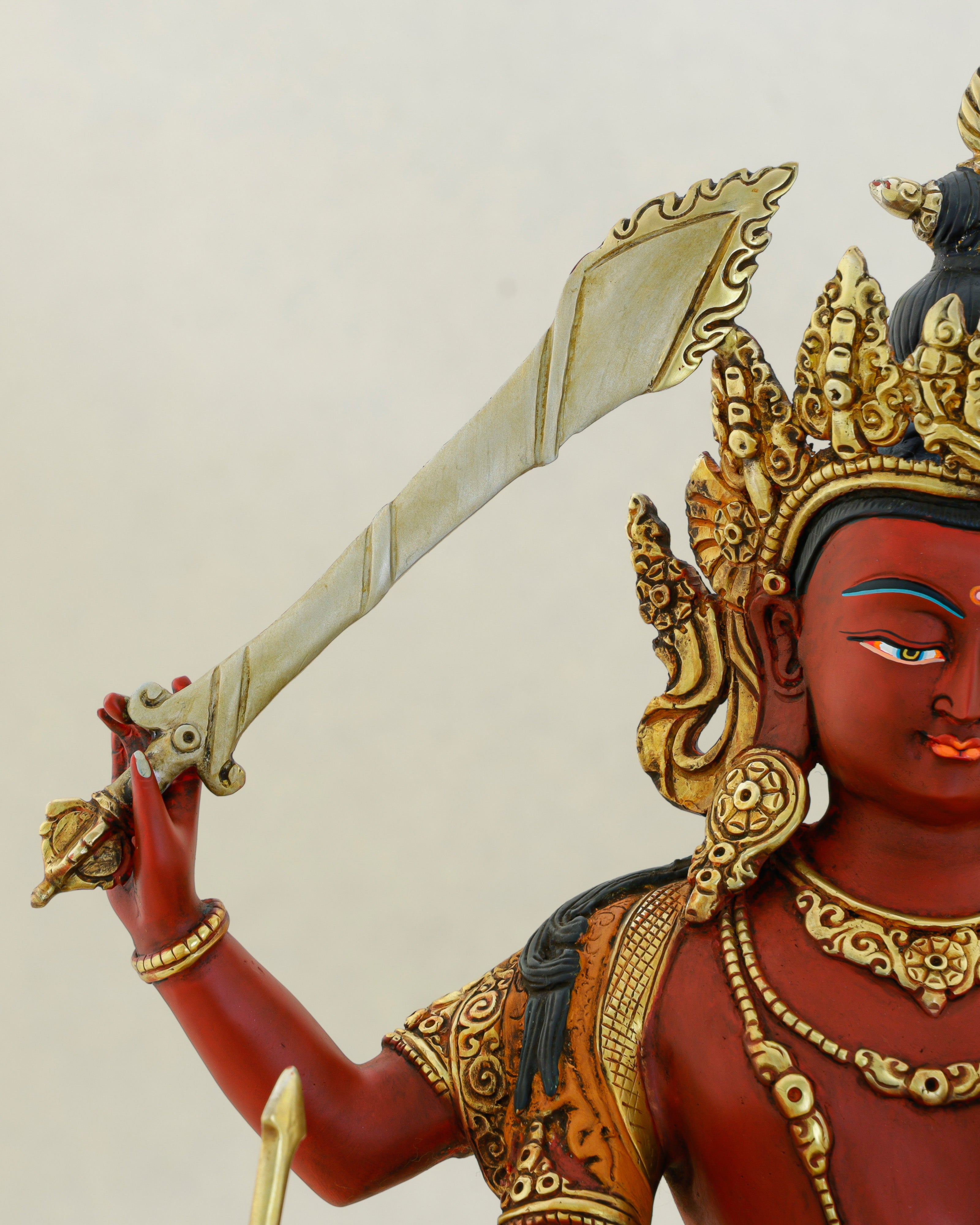 Red as Fire, Sharp as Truth | Six-Armed Manjushri From Nepal