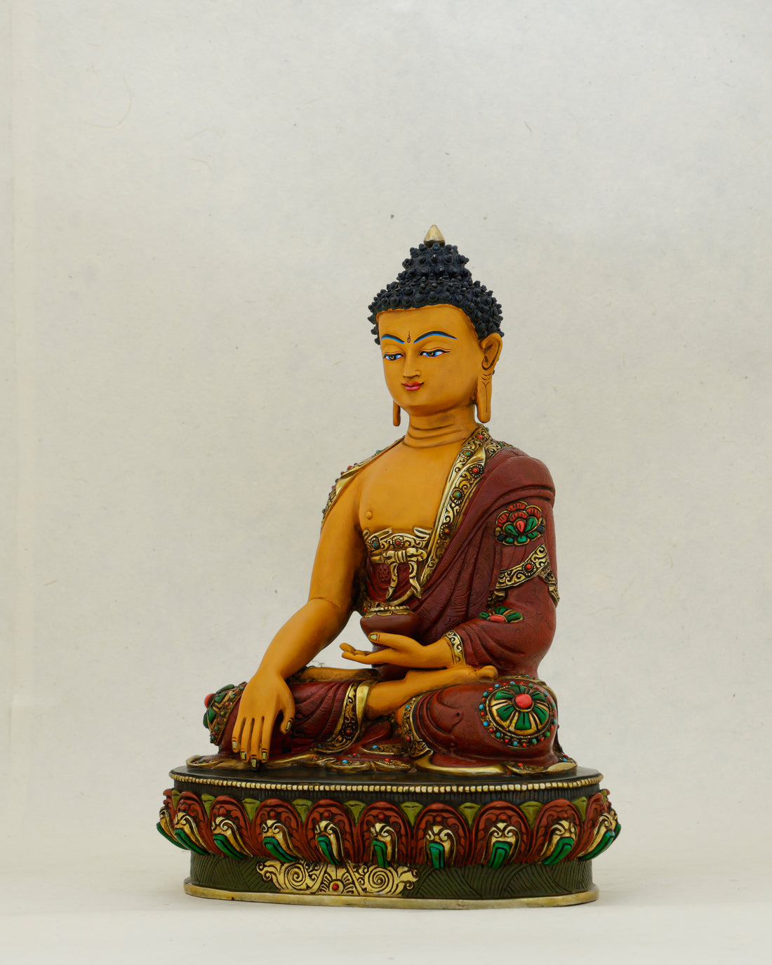 Warm as the Sun That Never Sets | Hand Painted Sakyamuni Buddha Statue - Handcrafted Buddhist Statue - Authentic Sacred Art