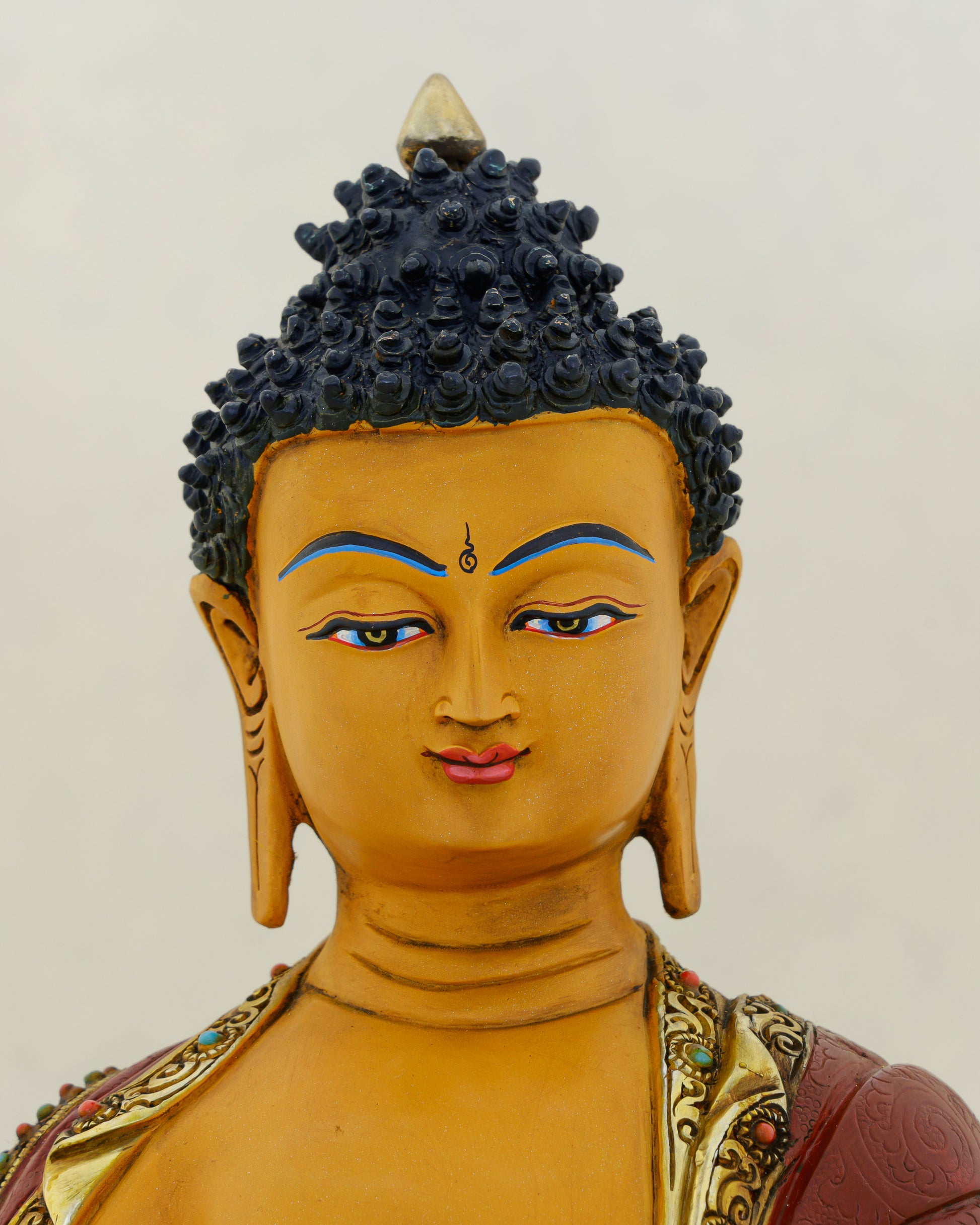 Warm as the Sun That Never Sets | Hand Painted Sakyamuni Buddha Statue - Authentic Handcrafted Statue