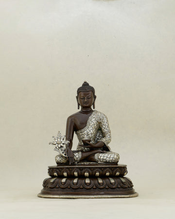 Bronze and Silver, Ancient and Healing | Oxidized Medicine Buddha From Nepal