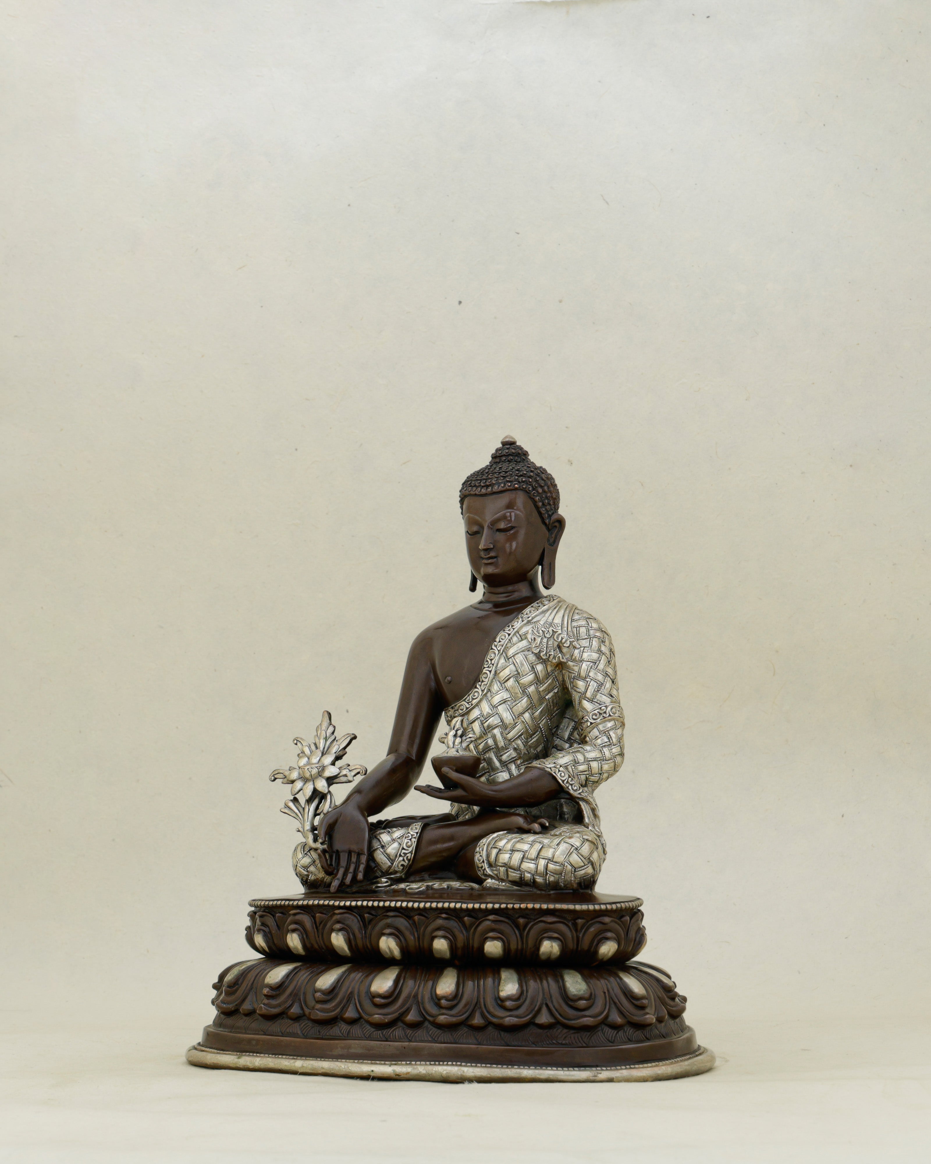 Bronze and Silver, Ancient and Healing | Oxidized Medicine Buddha From Nepal