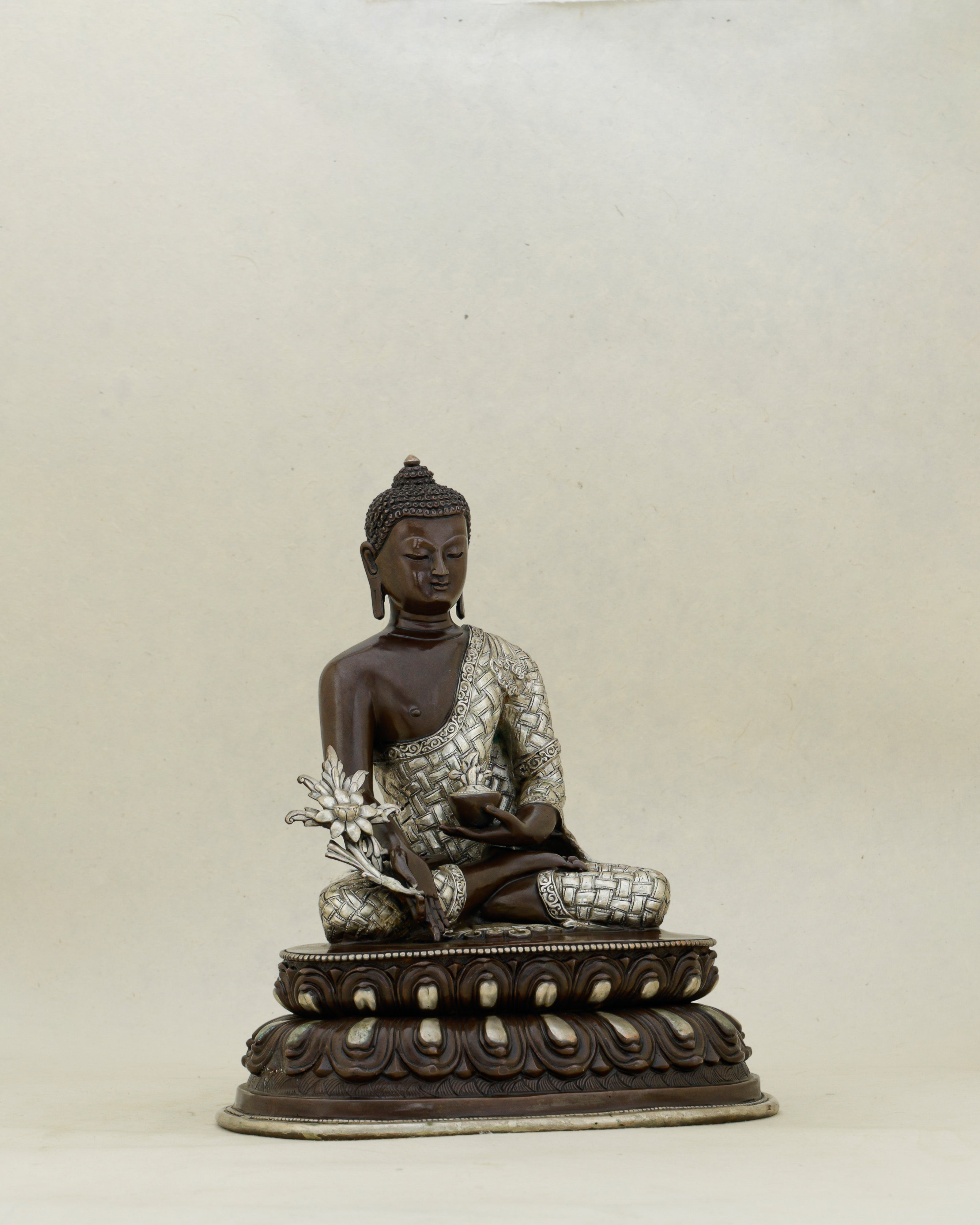 Bronze and Silver, Ancient and Healing | Oxidized Medicine Buddha From Nepal