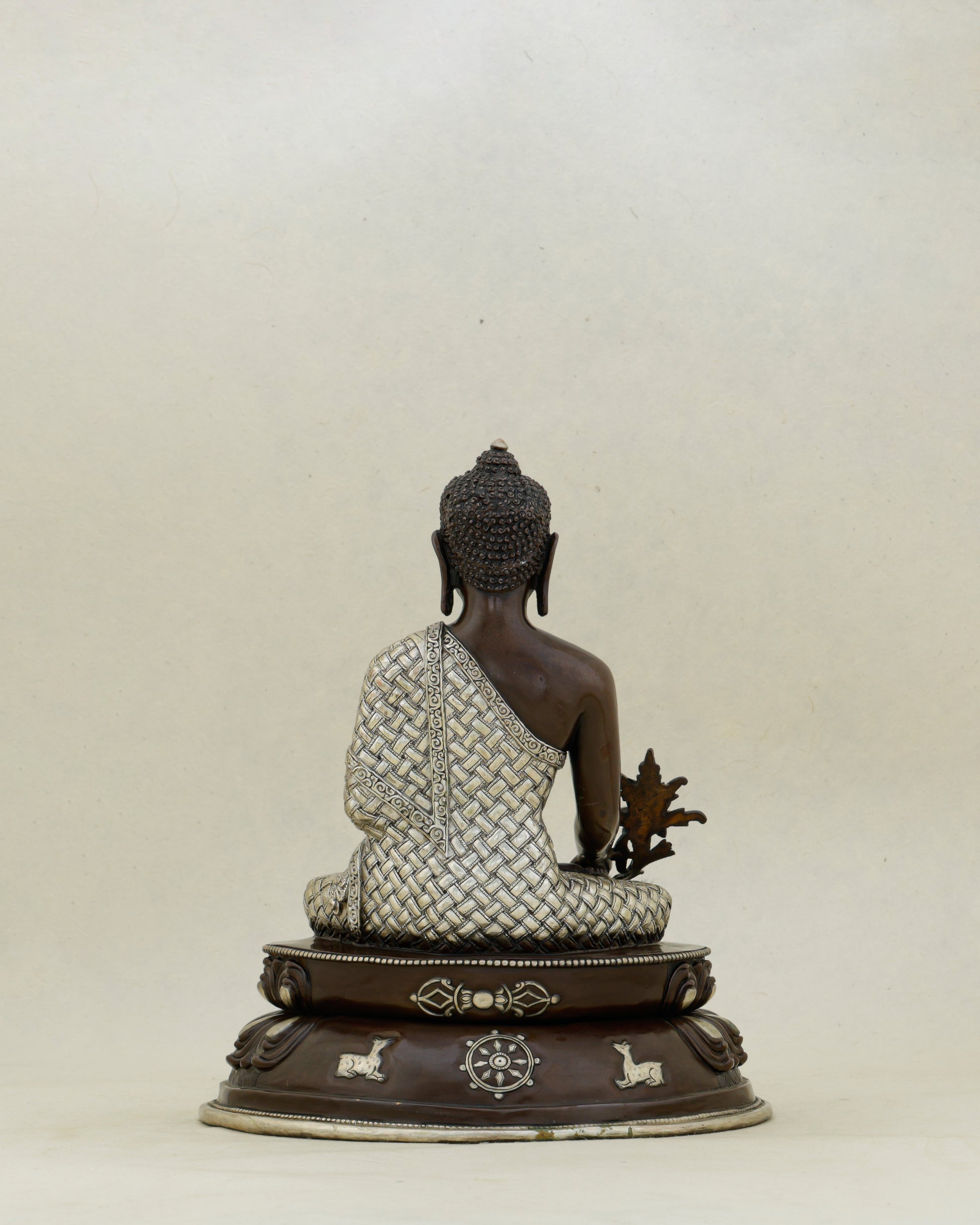Bronze and Silver, Ancient and Healing | Oxidized Medicine Buddha From Nepal - Authentic Handcrafted Statue