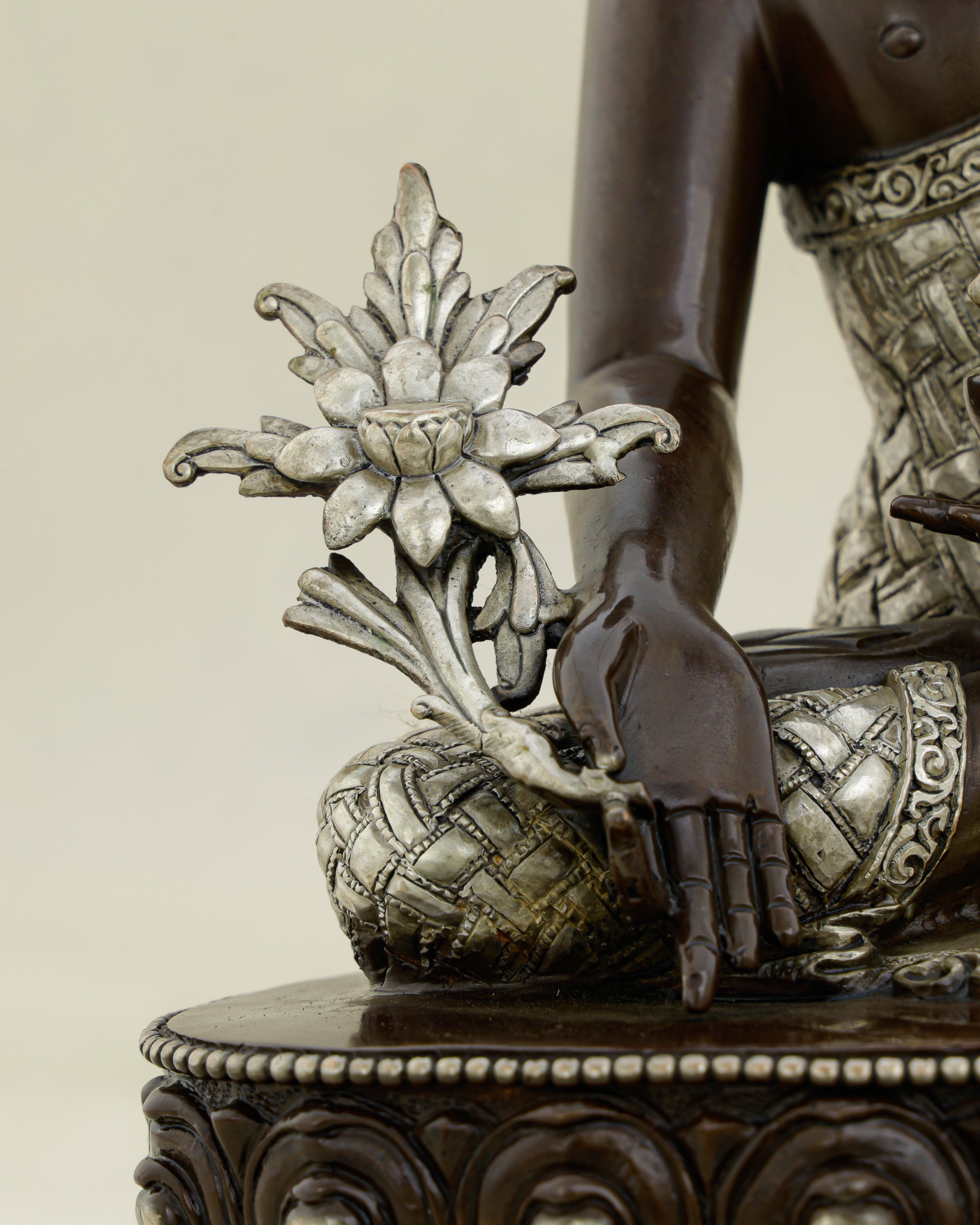 Bronze and Silver, Ancient and Healing | Oxidized Medicine Buddha From Nepal