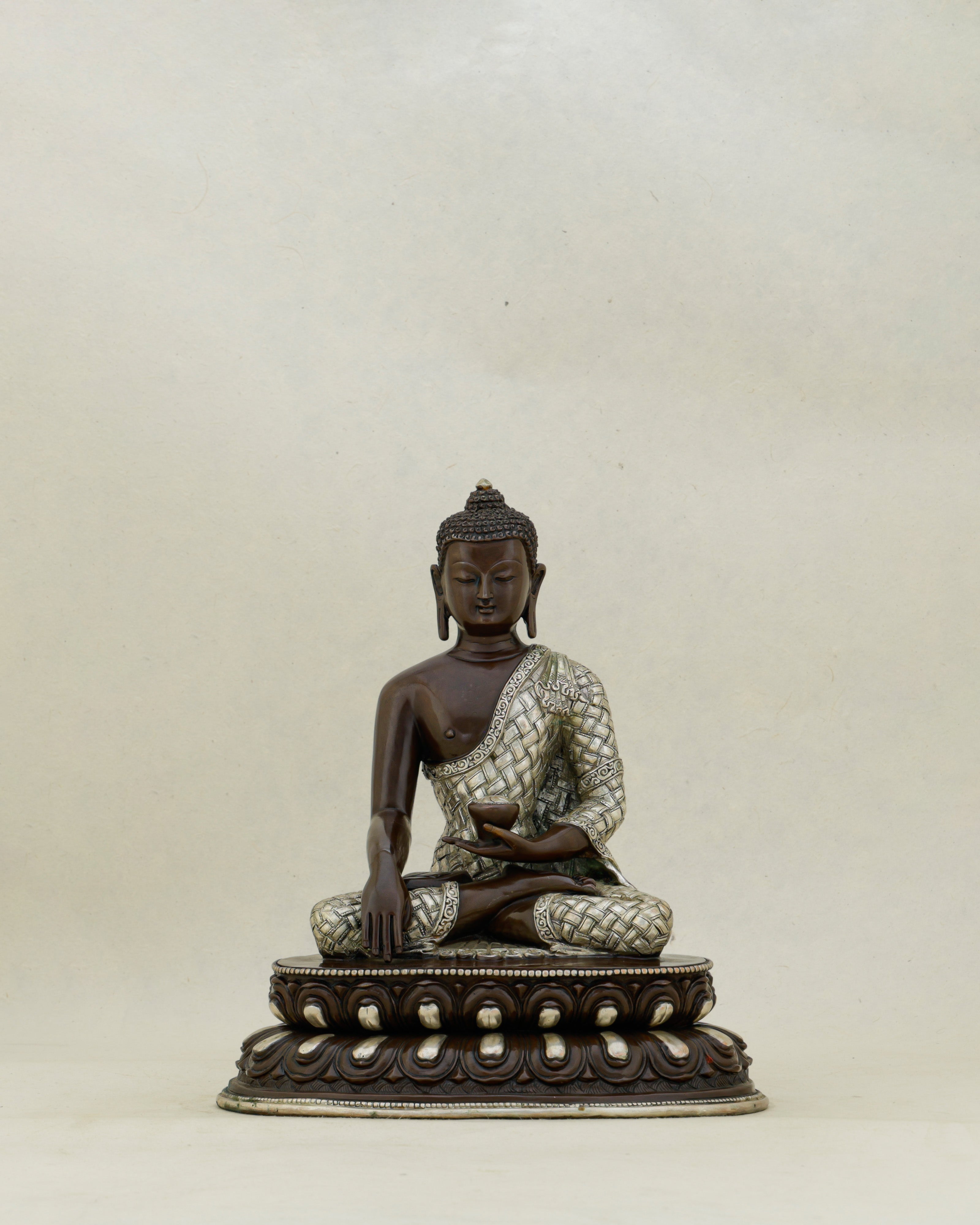 Where Bronze Meets Wisdom | Oxidized Silver Sakyamuni Buddha