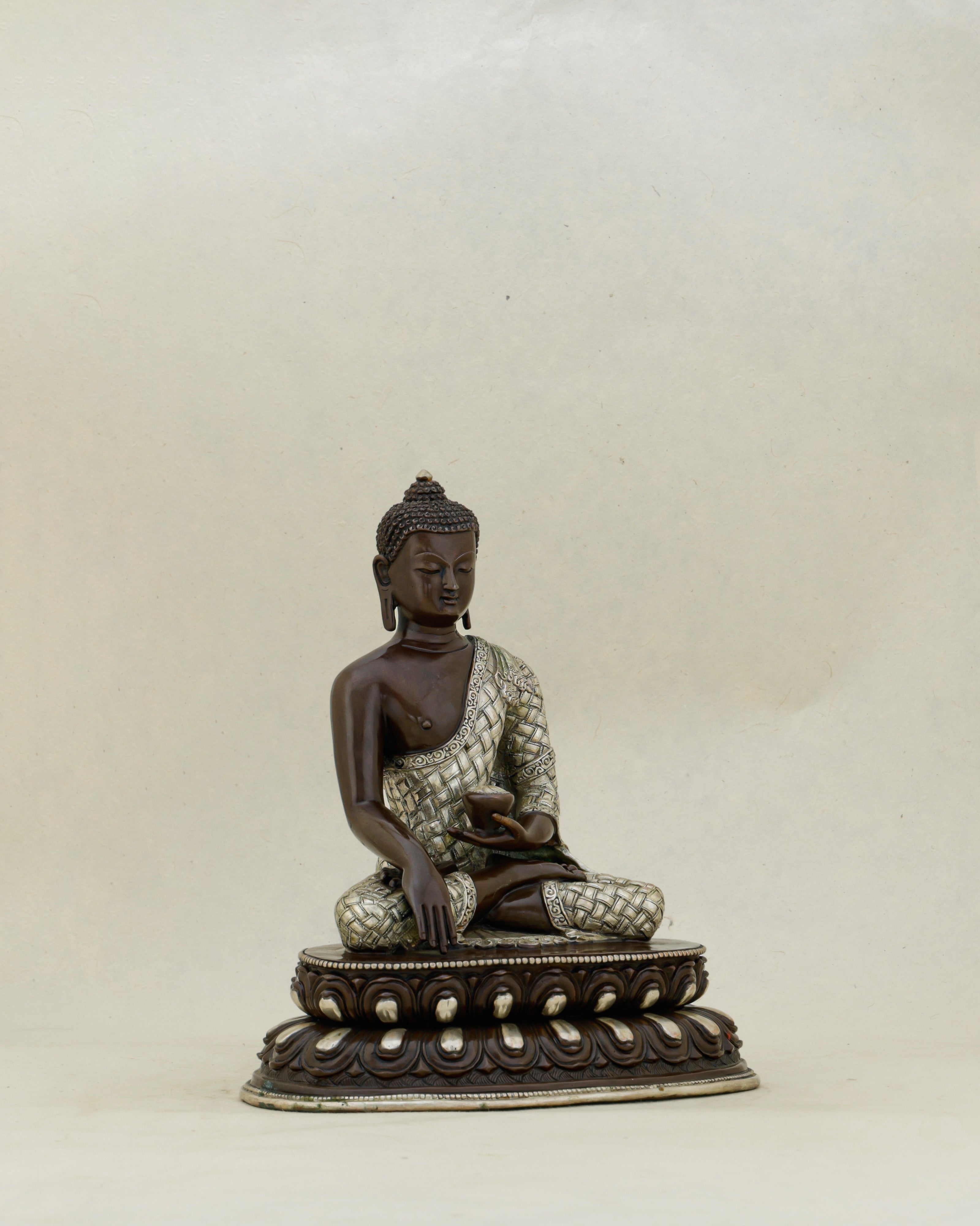 Where Bronze Meets Wisdom | Oxidized Silver Sakyamuni Buddha