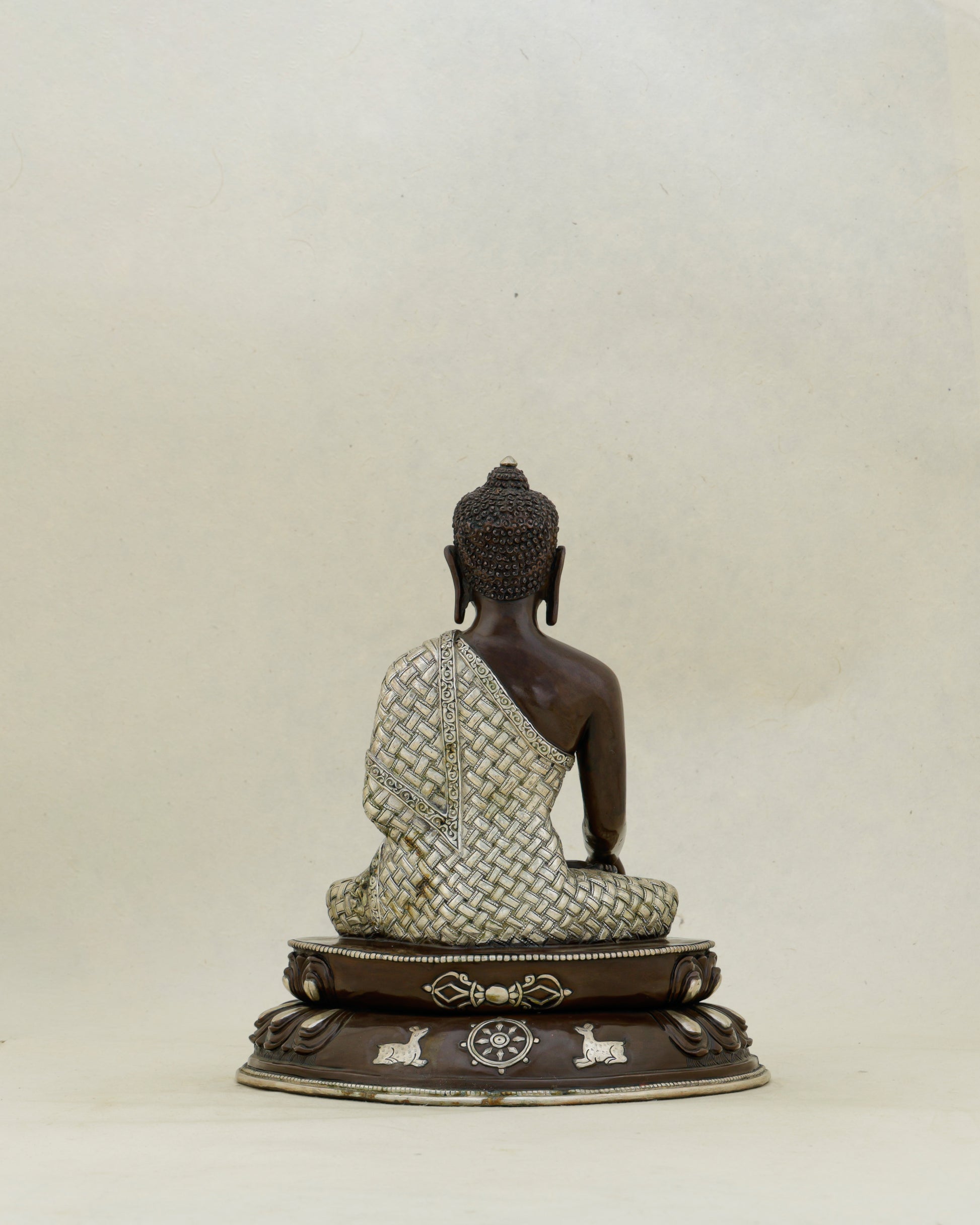 Where Bronze Meets Wisdom | Oxidized Silver Sakyamuni Buddha - Authentic Handcrafted Statue