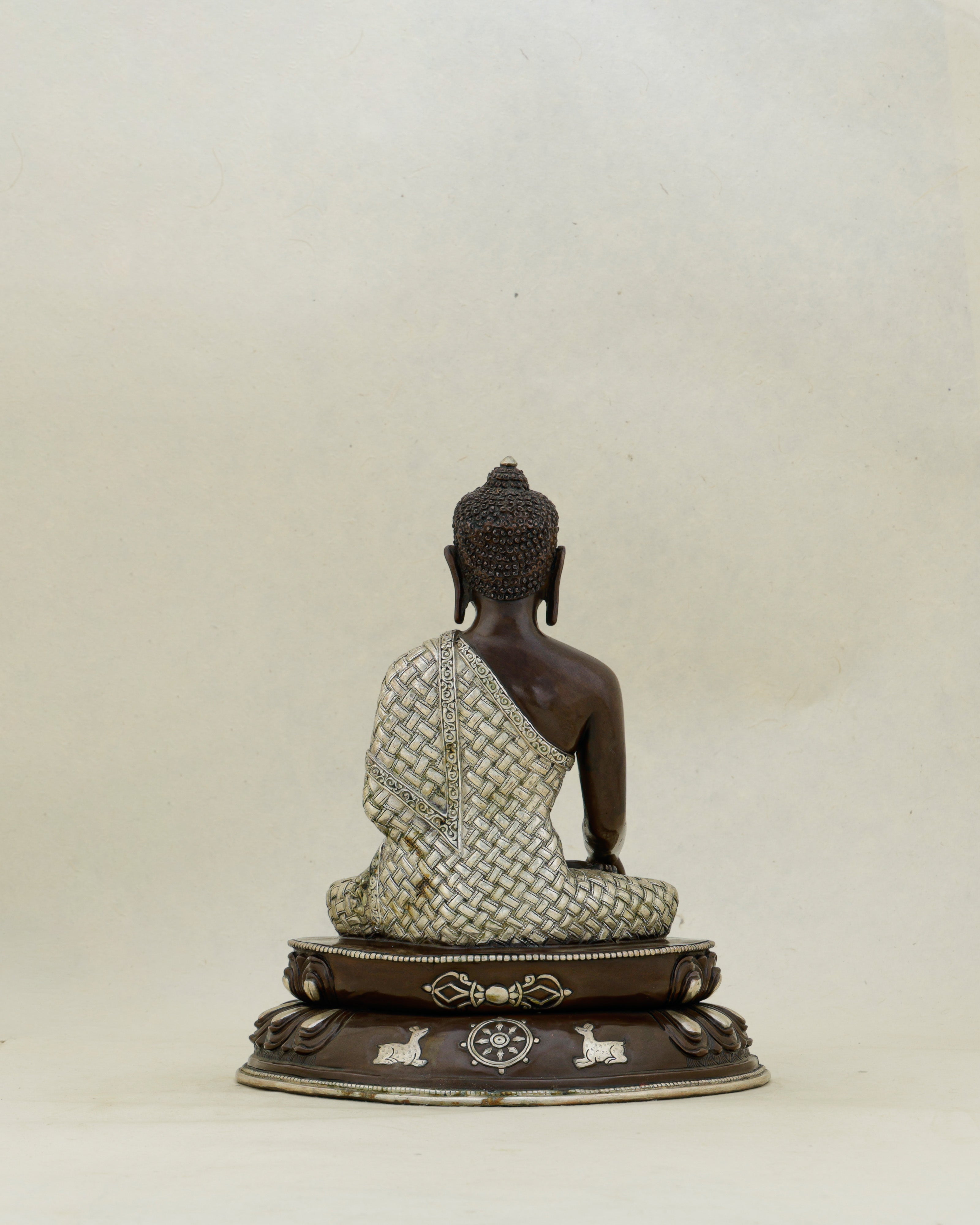 Where Bronze Meets Wisdom | Oxidized Silver Sakyamuni Buddha