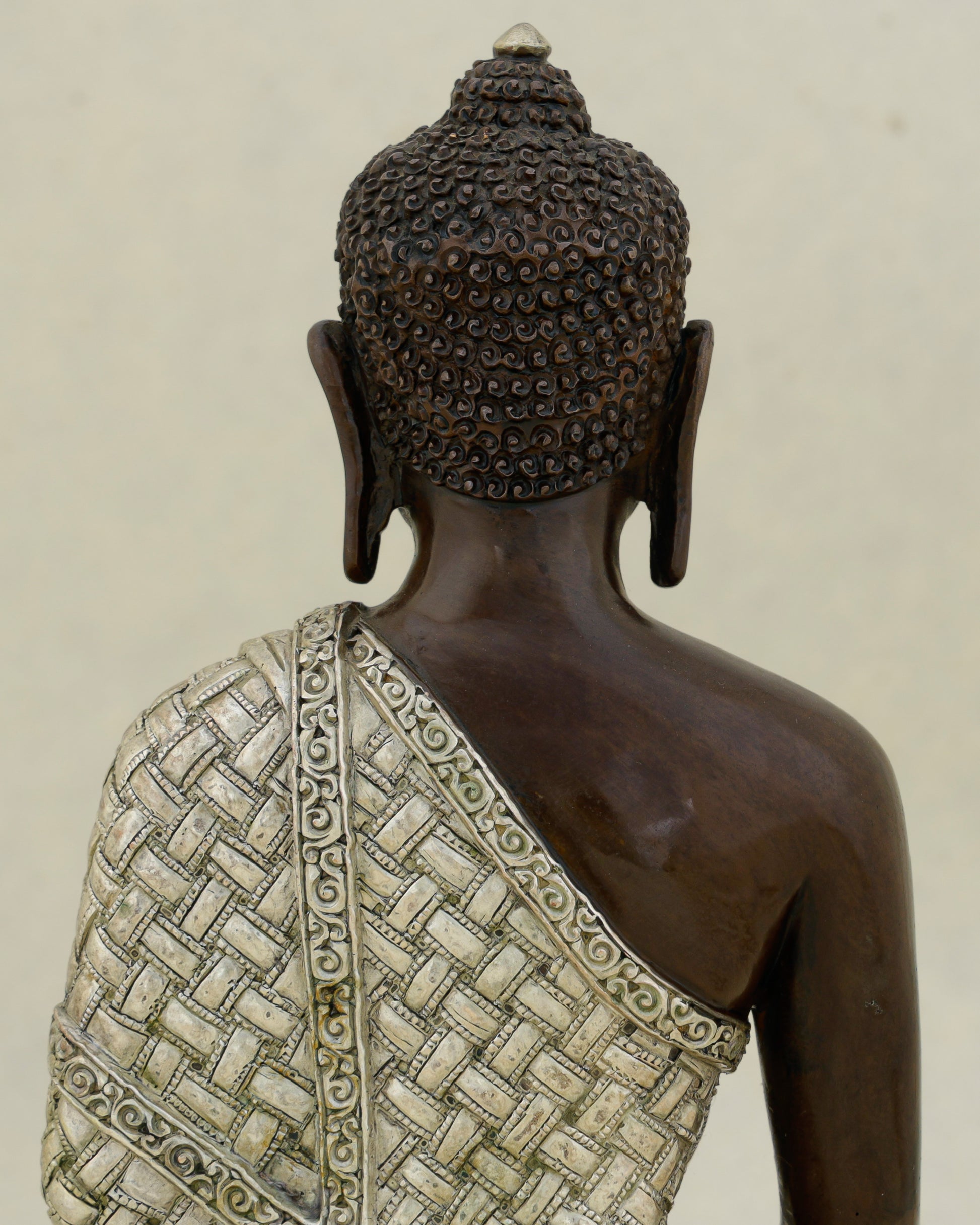 Where Bronze Meets Wisdom | Oxidized Silver Sakyamuni Buddha - Authentic Handcrafted Statue